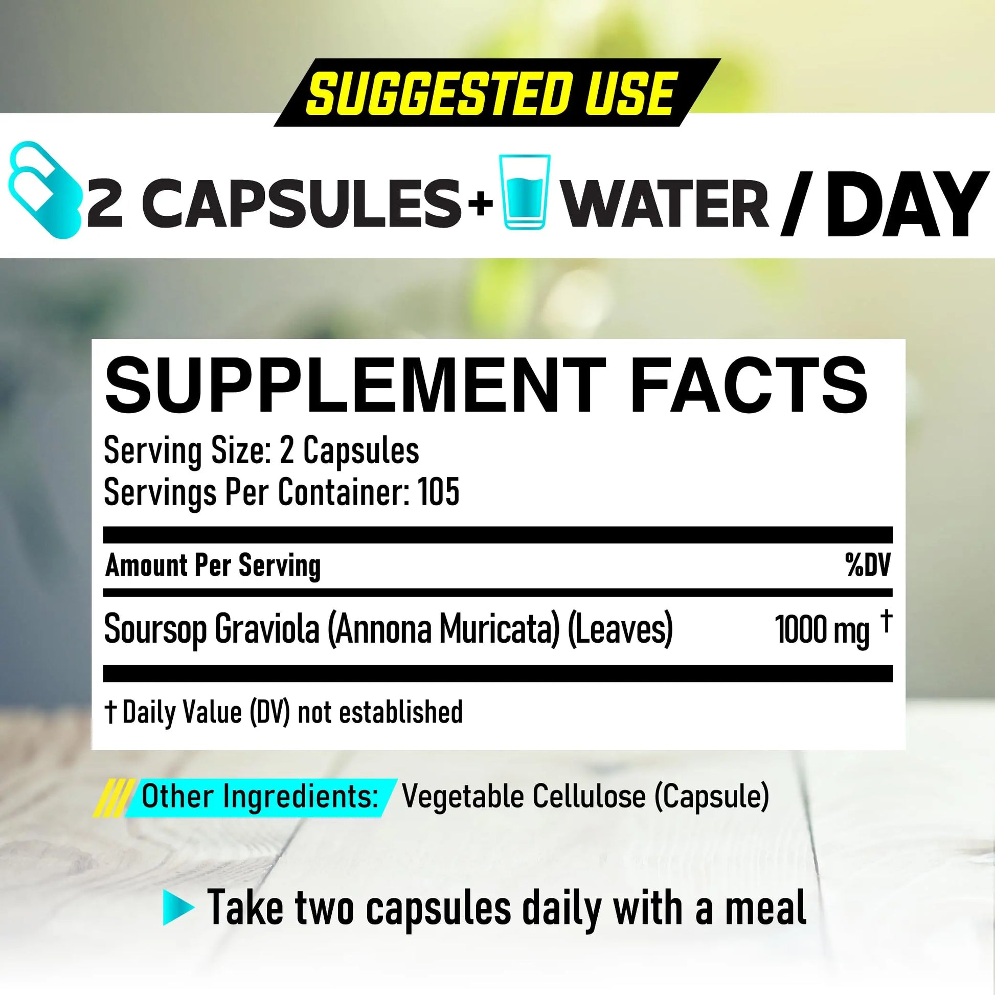 Soursop Graviola Leaves Capsules - Soursop Fruit Advanced - 210 Counts for 105 Servings DEDICAD buy supplements canada