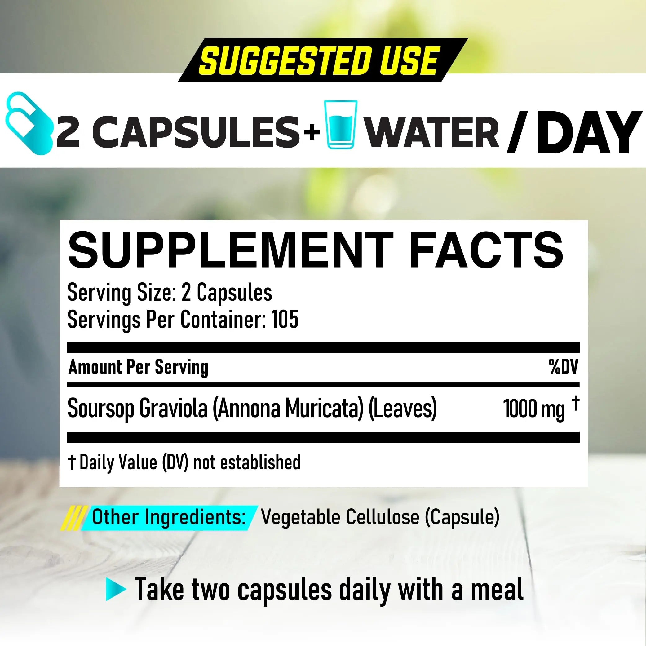 Soursop Graviola Leaves Capsules - Soursop Fruit Advanced - 210 Counts for 105 Servings DEDICAD buy supplements canada