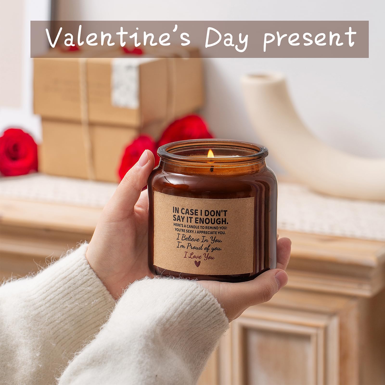 Candle Amber Moss Scented, Valentines Day Gifts for Her Girlfriend Wife, Romantic Anniversary YINUO LIGHT buy supplements canada