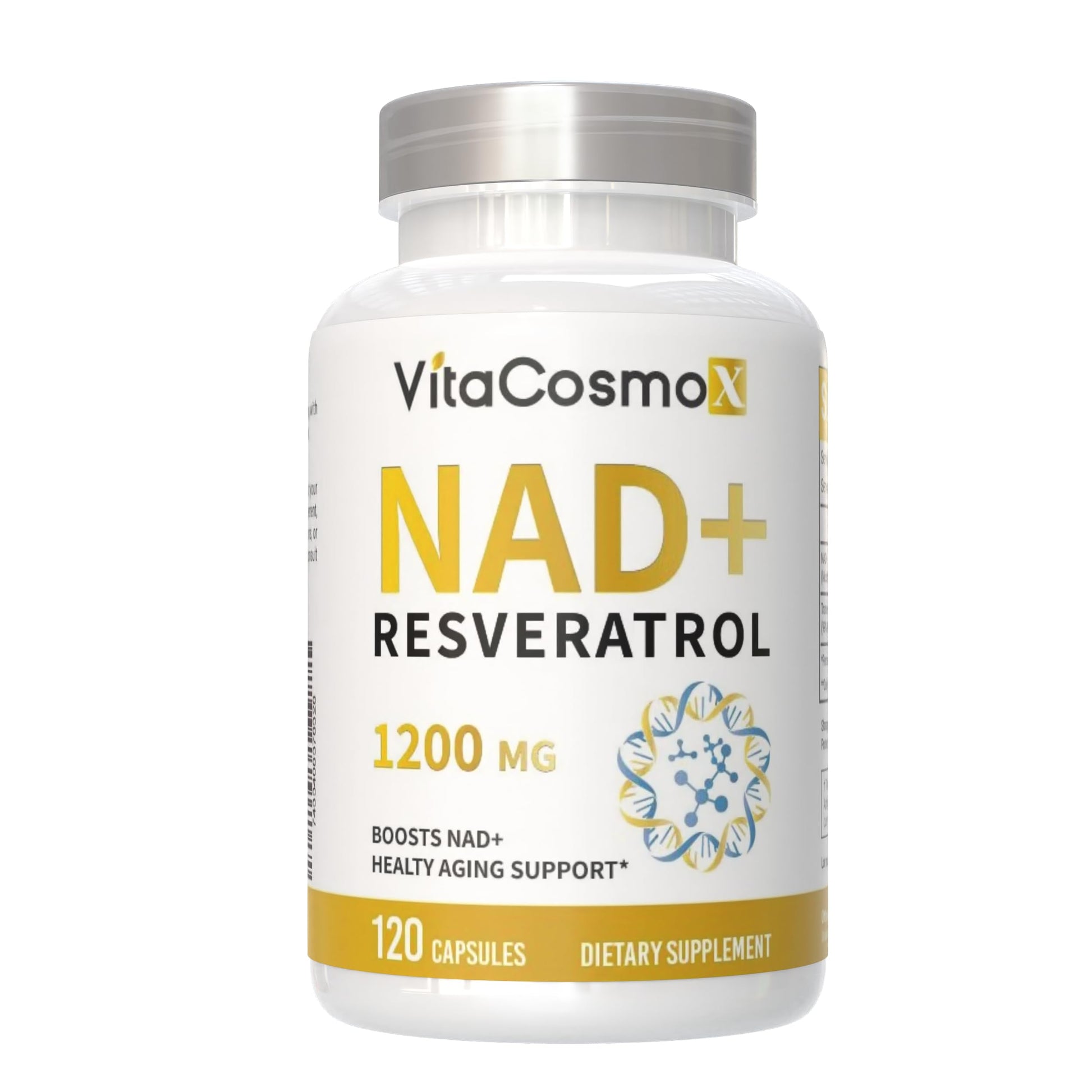 VitaCosmoX NAD+ Supplement 1,200mg per Serving,120 Capsules (Nicotinamide Adenine Dinucleotide) - 60 Servings, Gluten-Free, Vegan VitaCosmoX buy supplements canada
