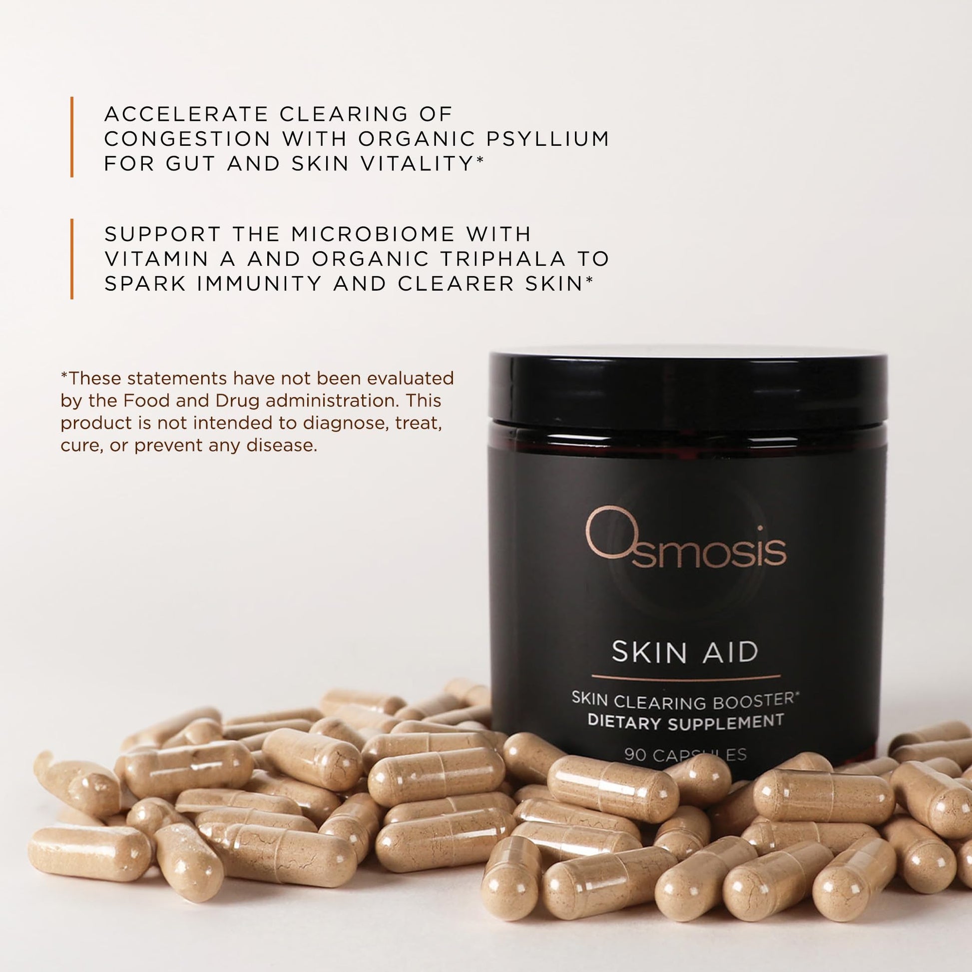 OSMOSIS Skin Aid Daily Supplement, Microbiome and Immunity Support, Vitamin A, for Acne and Blemish Prone Skin, 90 Count OSMOSIS buy supplements canada