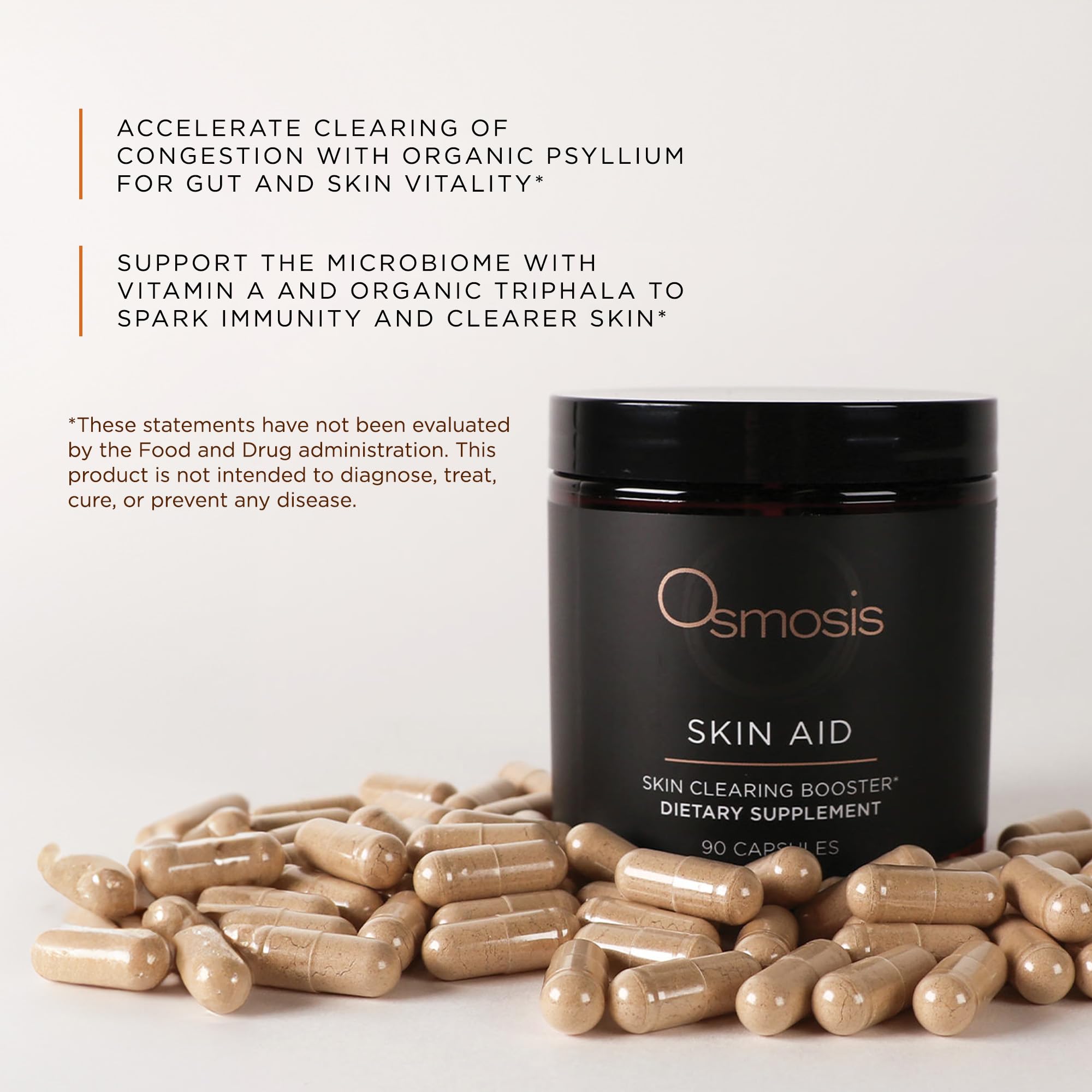 OSMOSIS Skin Aid Daily Supplement, Microbiome and Immunity Support, Vitamin A, for Acne and Blemish Prone Skin, 90 Count OSMOSIS buy supplements canada