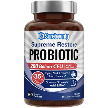Surebounty Probiotic for Men & Women, 200 Billion CFU 35 Strains, Prebiotics + Digestive Enzymes, Supreme Restore Probiotic Supplement, Surebounty buy supplements canada