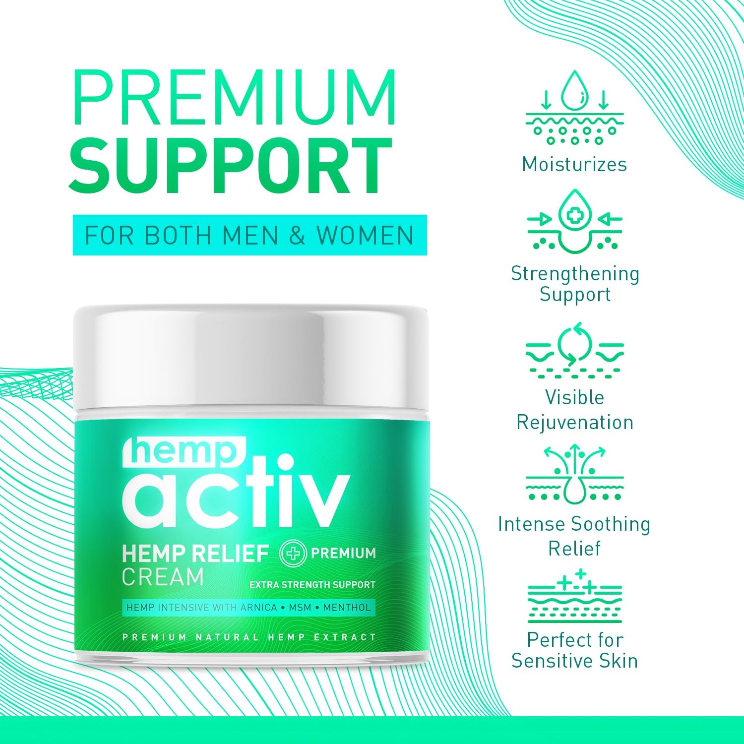 HEMPACTIV Cooling Hemp Cream – Menthol, MSM & Arnica – Fast-Absorbing, Non-Greasy Formula for Muscles & Joints – 4oz Best-Value Size HEMPACTIV buy supplements canada