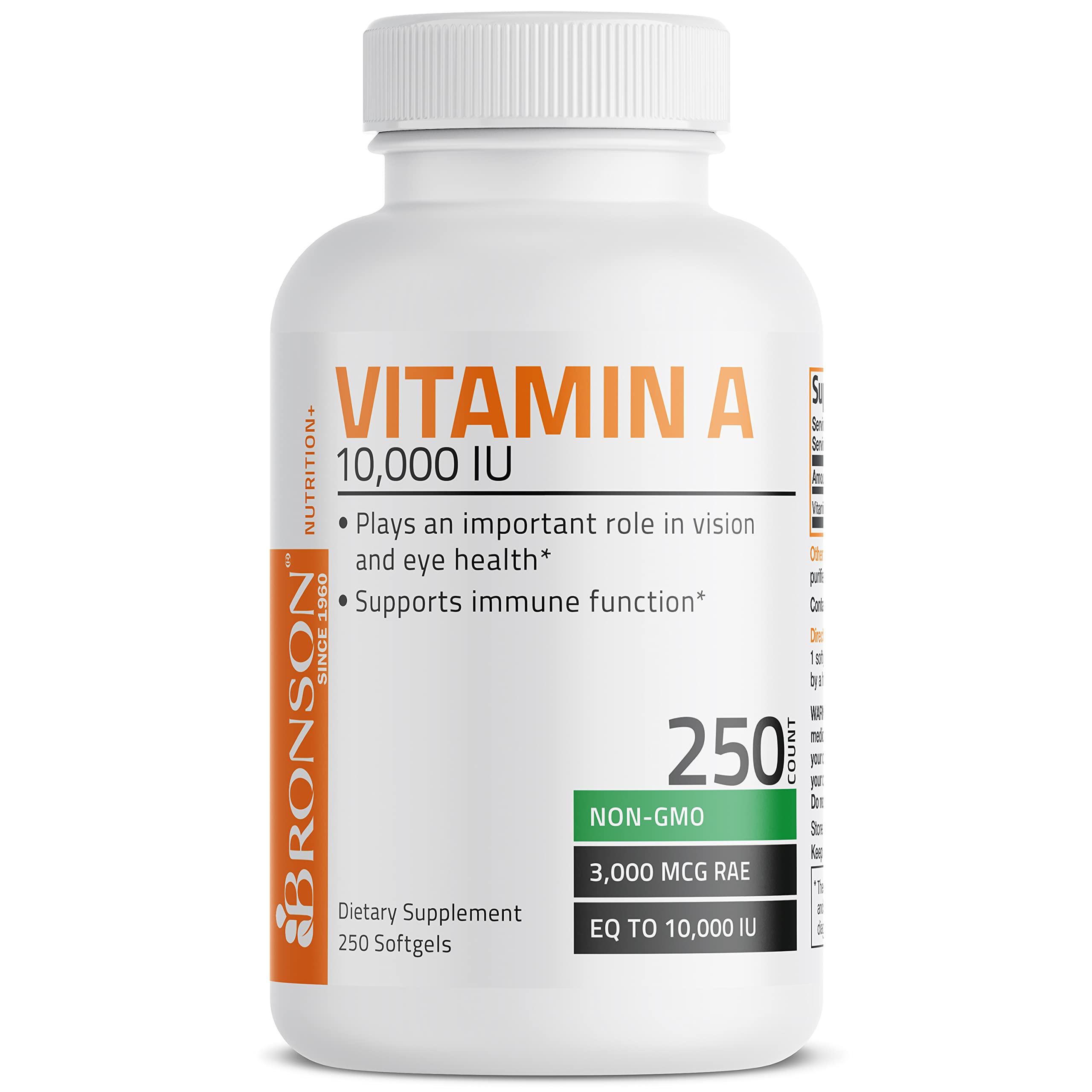 Bronson Vitamin A 10,000 IU Premium Non-GMO Formula Supports Healthy Vision Bronson buy supplements canada