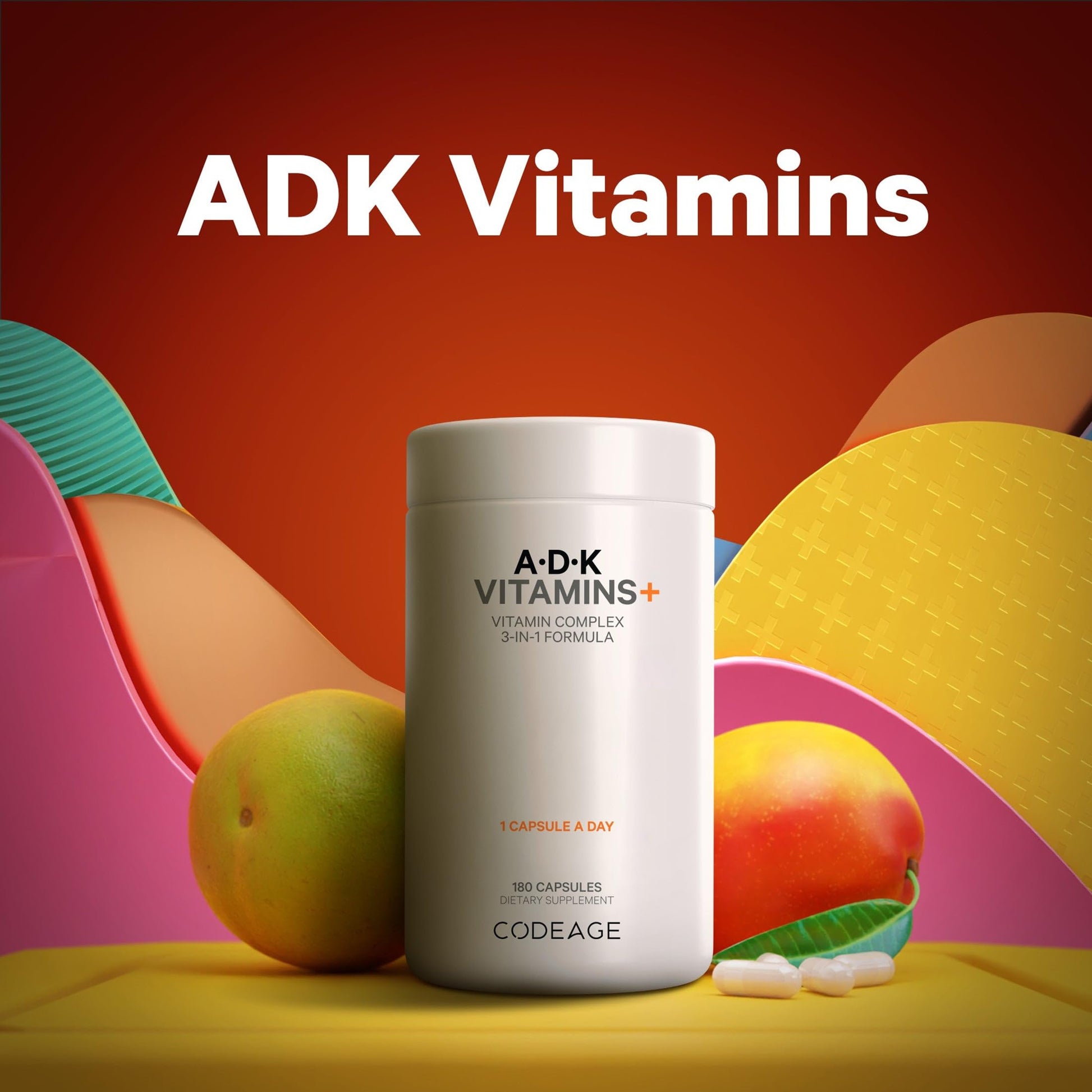 Codeage Daily ADK Vitamin & Probiotic Bundle – Vitamin A Retinyl Palmitate, Vitamin D3 Cholecalciferol, Vitamin K, 50 Billion CFU SBO Probiotic Blend, Non-GMO Codeage buy supplements canada