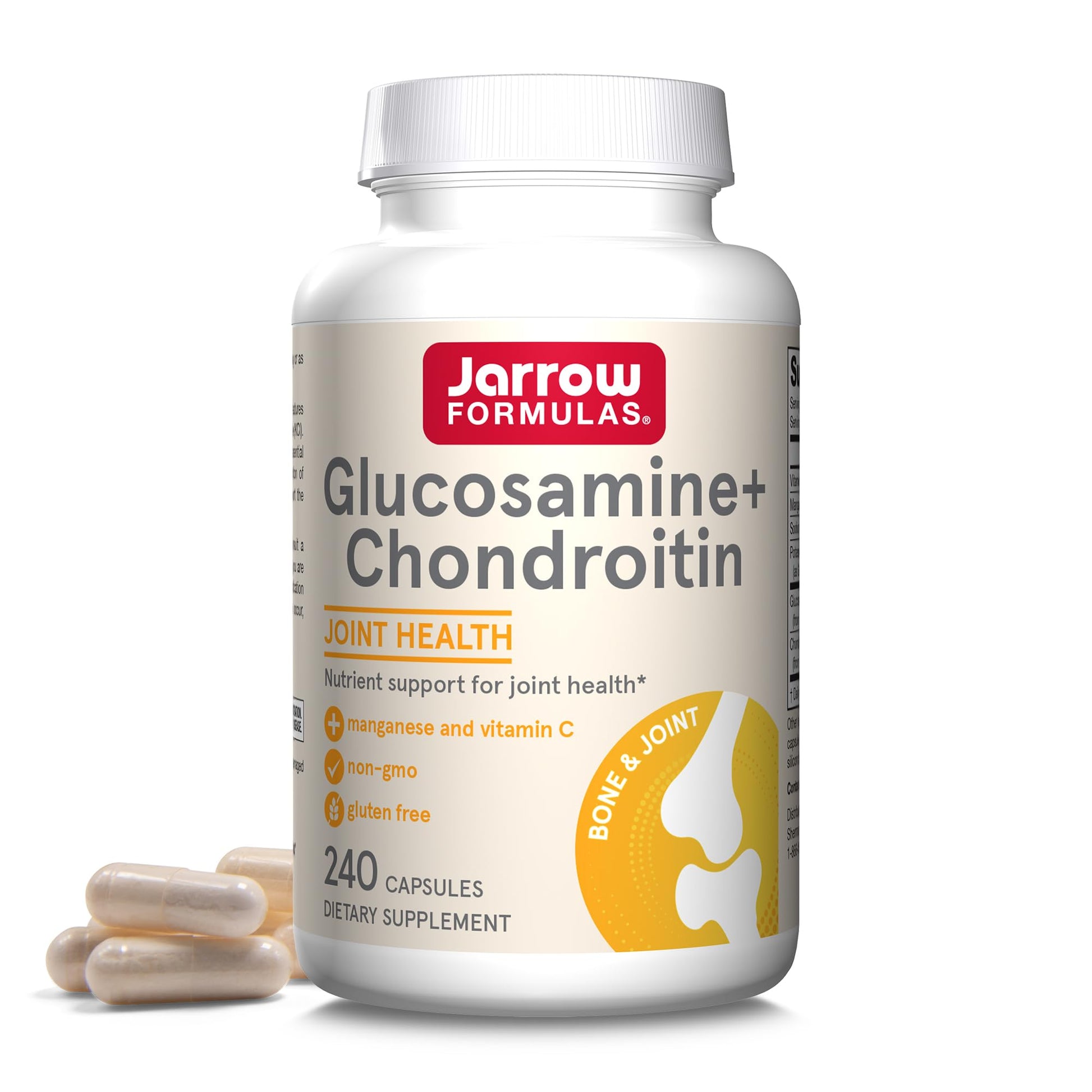Jarrow Formulas Glucosamine + Chondroitin - 240 Capsules - Nutrient Support - Dietary Supplement for Joint Health - with Vitamin C & Manganese - 60 Servings Jarrow Formulas buy supplements canada