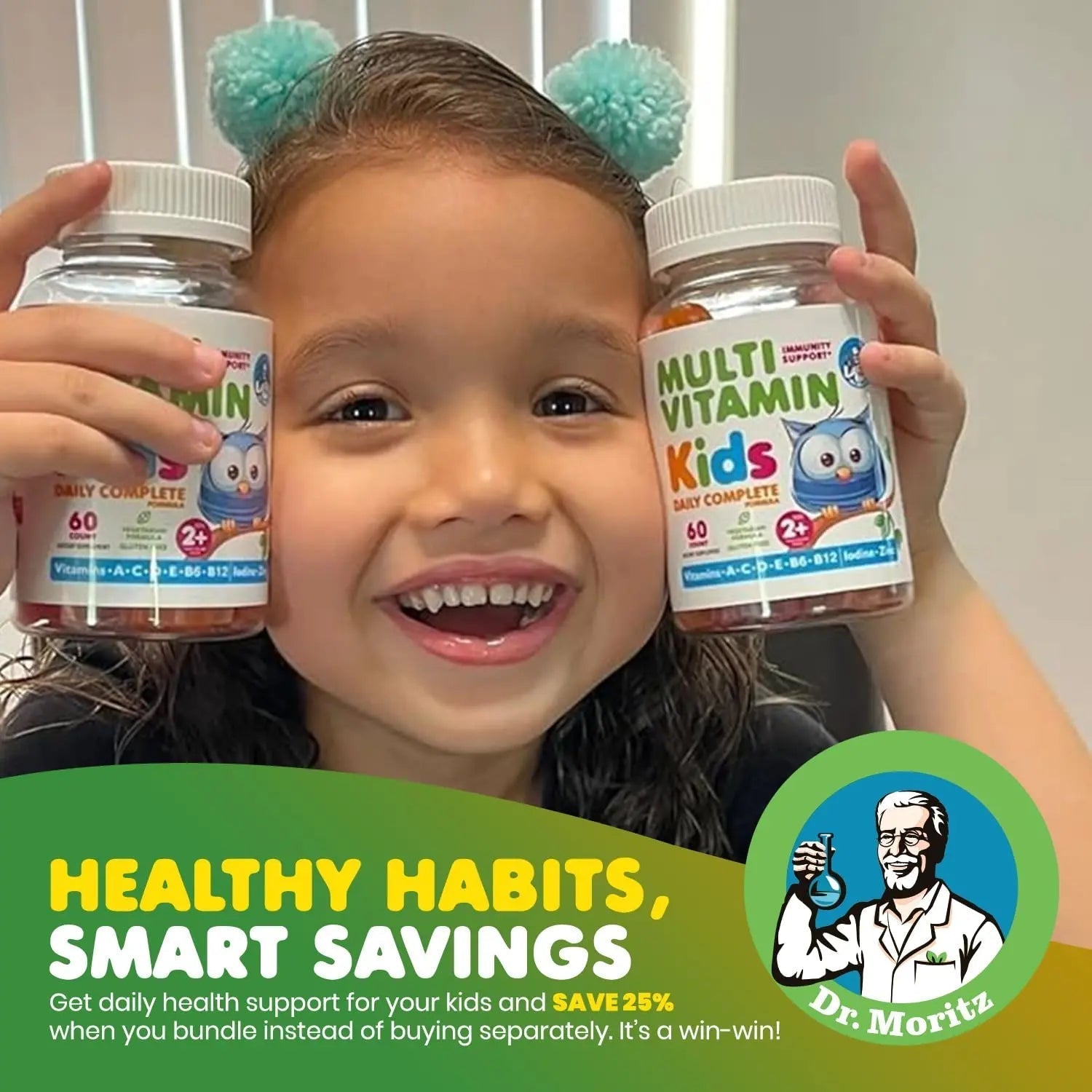 DR. MORITZ Omega 3 Gummies (90 Count) and Kids Multivitamin Gummies Bundle (60 Count) - for Daily Health Support - Vegan DHA Omega 3 for Kids DR. MORITZ buy supplements canada