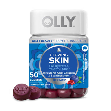 OLLY Glowing Skin Gummy, Hydrated & Youthful Skin,* Hyaluronic Acid, Collagen Peptides, Sea Buckthorn, Plump Berry Flavor OLLY buy supplements canada