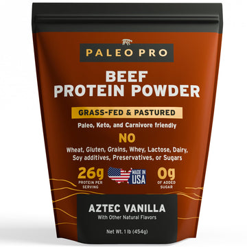 Paleo Pro 26G Beef Protein Powder - Grass Fed Protein Powder Isolate - Pure Animal Based Pastured & Cage-Free | Dairy & Gluten Free, Natural & Clean Proteins for Paleo & Keto - 15 Days Supply Vanilla Paleo Pro buy supplements canada