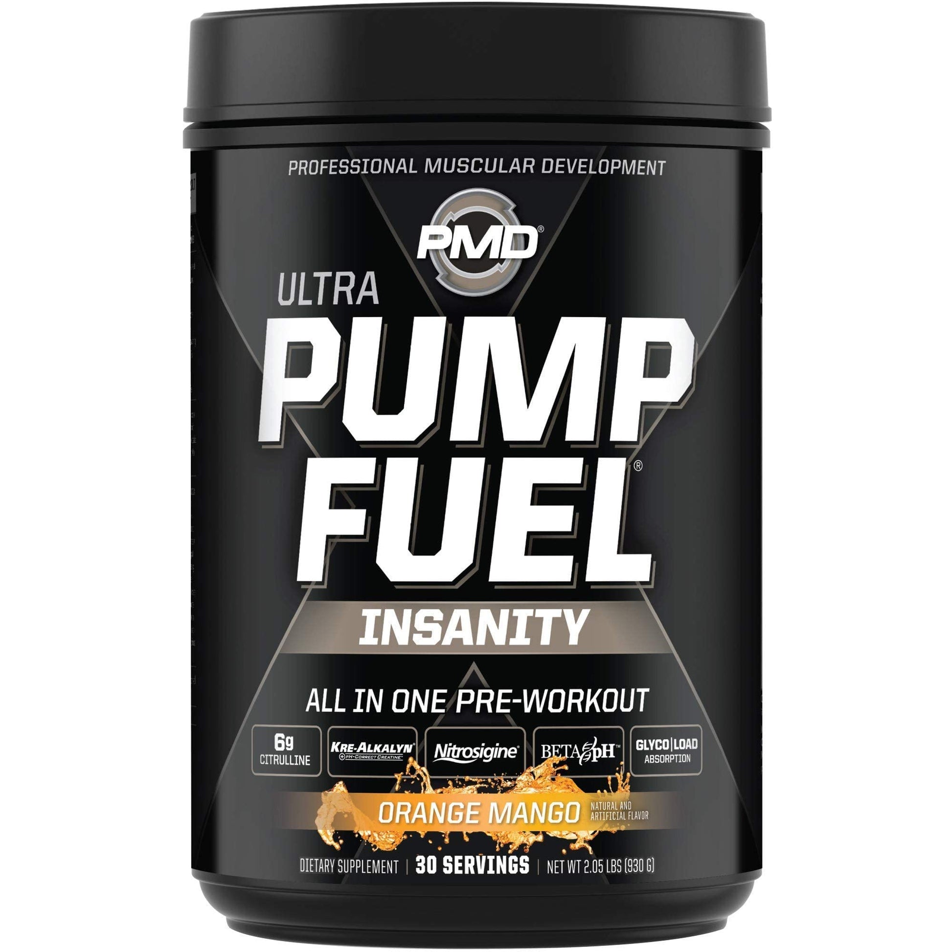 PMD Sports Ultra Pump Fuel Insanity - Pre Workout - Tropical Orange Mango (30 Servings) PMD buy supplements canada