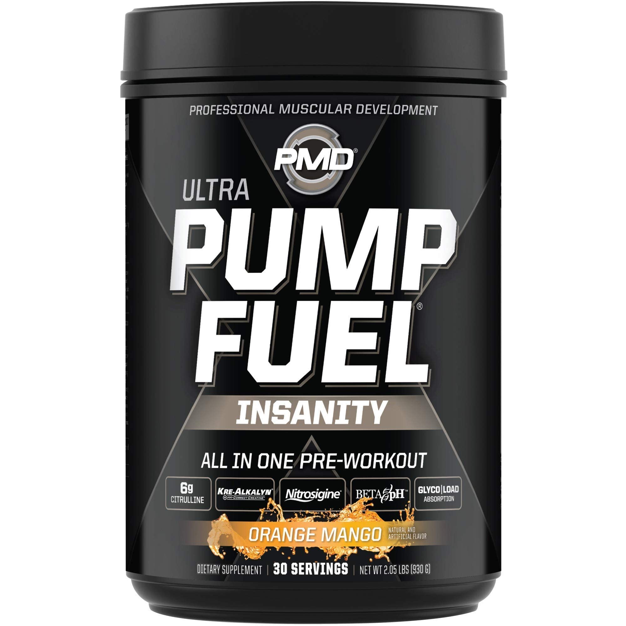 PMD Sports Ultra Pump Fuel Insanity - Pre Workout - Tropical Orange Mango (30 Servings) PMD buy supplements canada