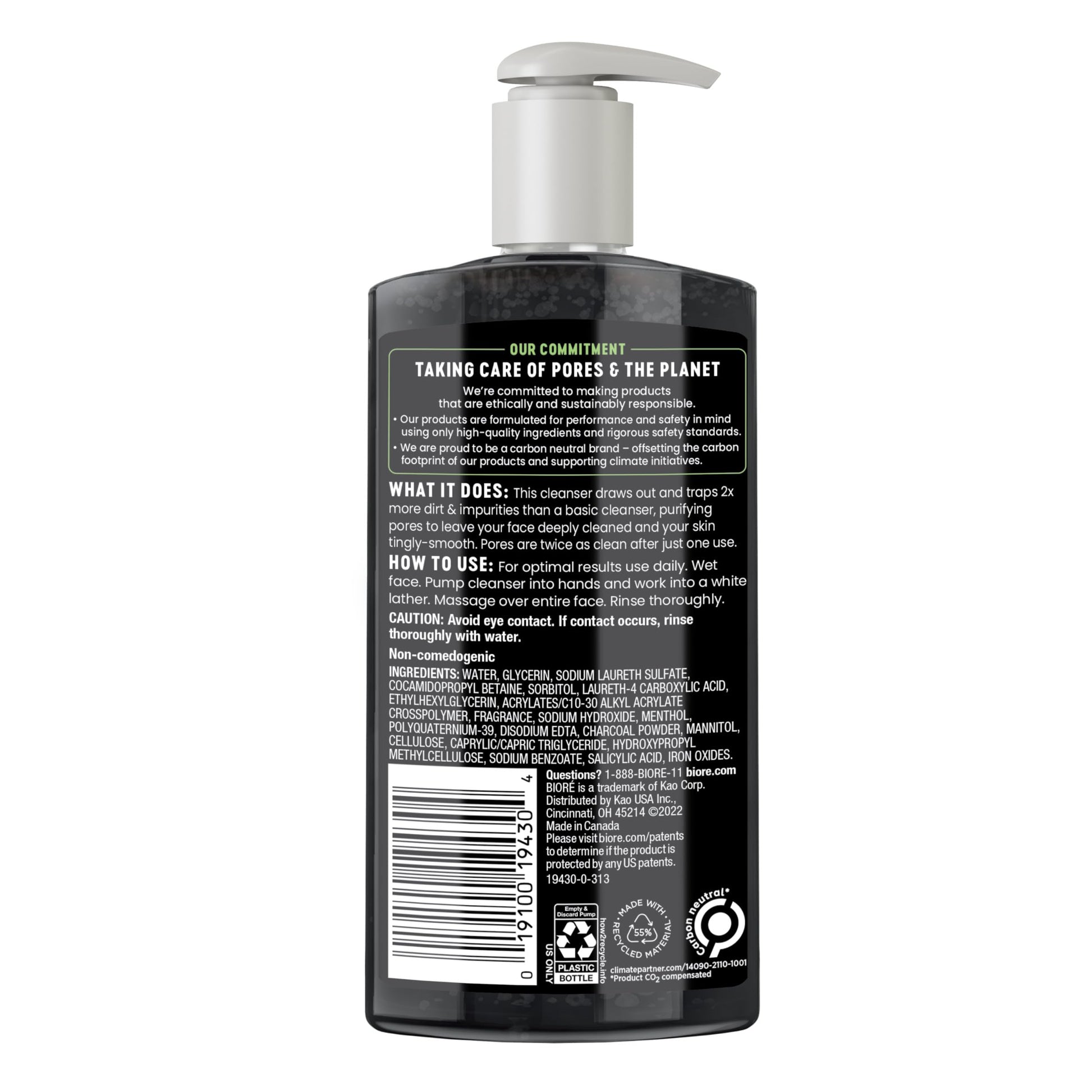 Biore Deep Pore Charcoal Face Wash, Daily Facial Cleanser for Dirt & Makeup Removal, for Oily Skin, 6.77 Oz Bioré buy supplements canada