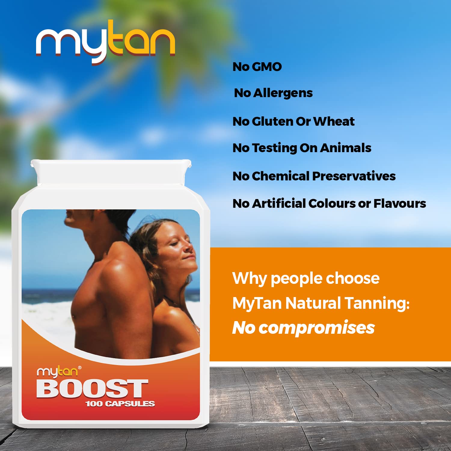 MyTan Boost Tan Pills | 100 Capsules | Sun Tan Accelerator | Natural Tanning Supplement | Tyrosine, Copper Multivitamin | 25-Day Extended Holiday Supply MyTan buy supplements canada