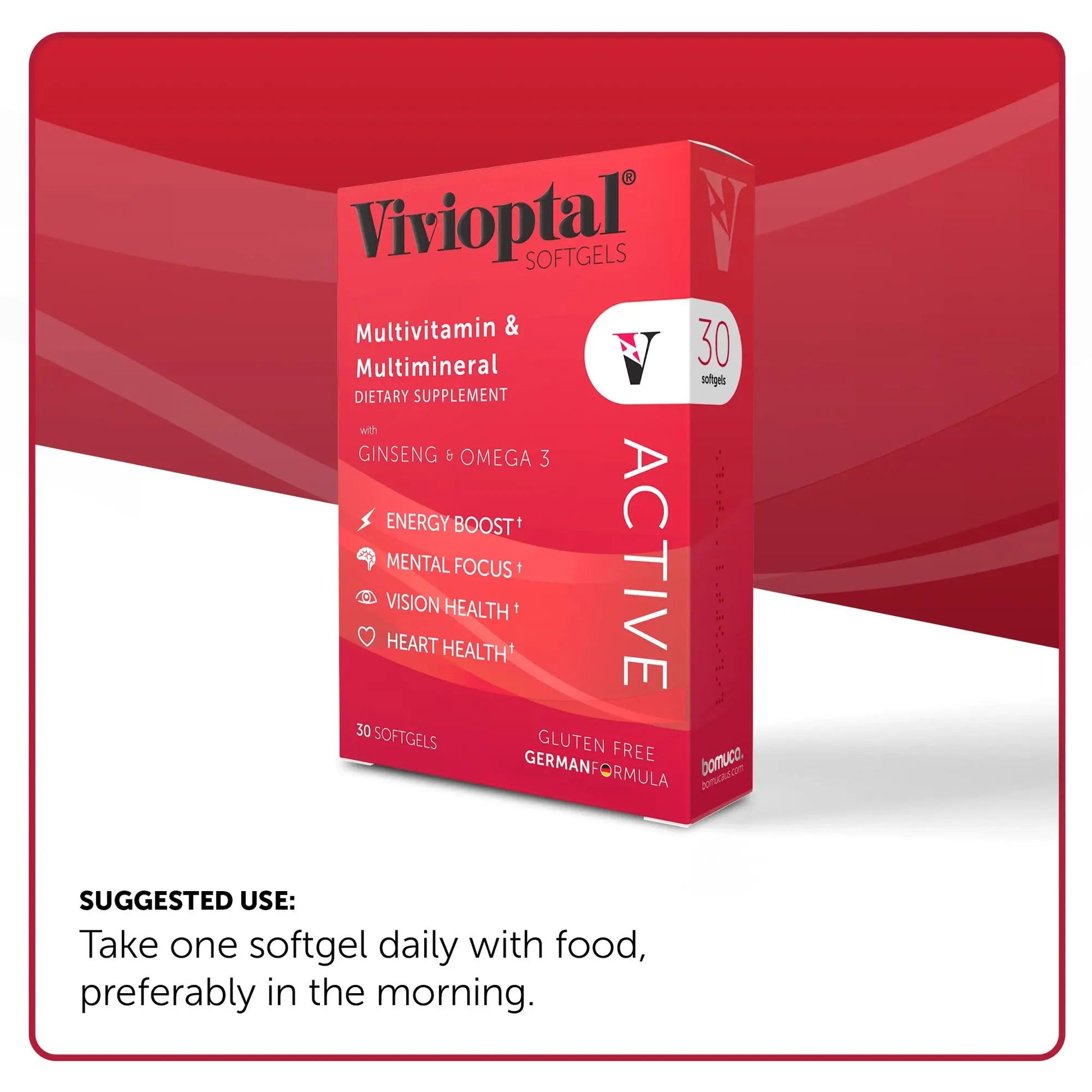 Vivioptal Active, 30 Softgels, Ginseng & Omega 3, Multivitamin & Multimineral, Gluten Free, German Formula Vivioptal Vitamins buy supplements canada