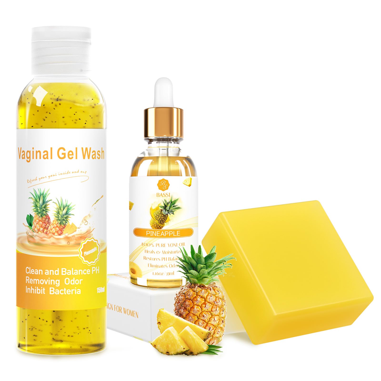 Feminine Wash & Yoni Oil & Yoni Soap Set for Women, Yoni Wash for Vaginal Ph Balance Remove Odor BASSI buy supplements canada