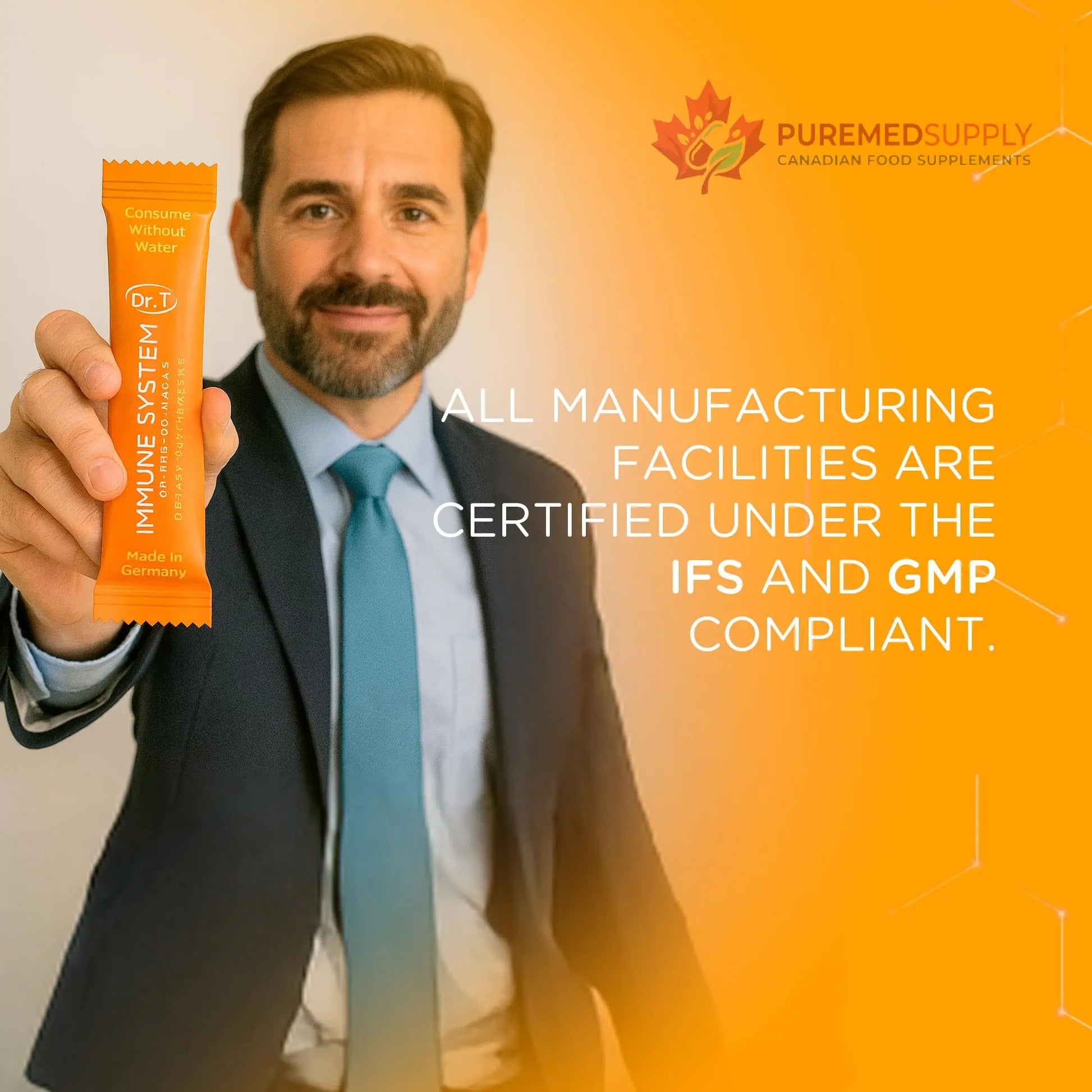 Dr. T On-the-go Packs – Immune System Formula – No Water Needed, Direct-to-Mouth – with Vitamins C, E, Zinc & Selenium – Supports Daily Wellness, Vitality & Overall Health – Orange, 30 Packs Dr. T buy supplements canada