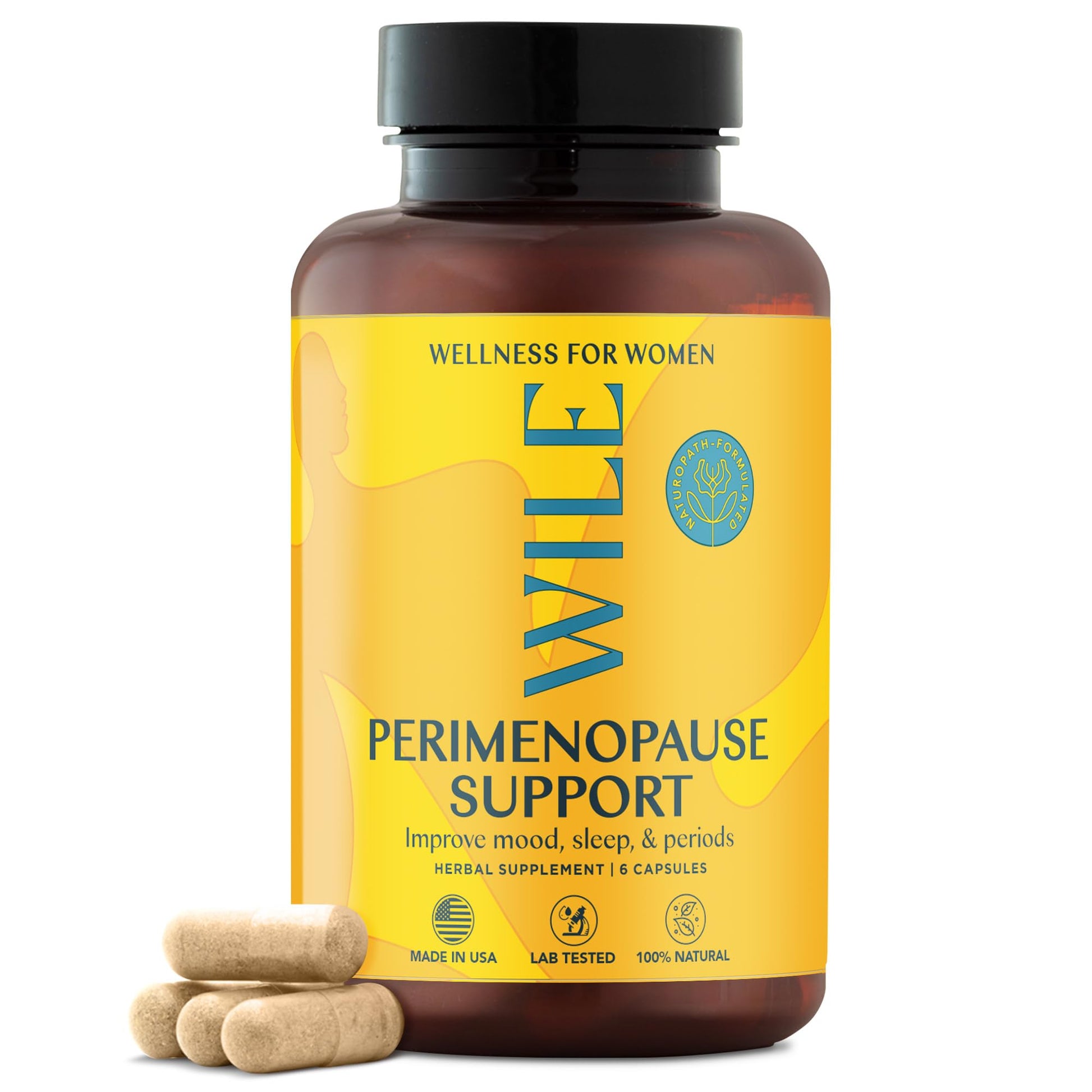WILE Menopause and Perimenopause Supplements for Women with Ashwagandha - Menopausal Symptoms Relief for Stress, Hot Flashes, Night Sweats - Healthy Sleep & Hormone Balance Support, Vegan, 30 Servings WILE buy supplements canada
