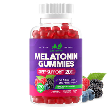 Melatonin 20mg Gummies (120 Count) - Maximum Strength Sleep Support for Adults with 10mg of Melatonin Per Gummy - Gluten-Free, Non-GMO, Vegetarian Just Nutrients buy supplements canada