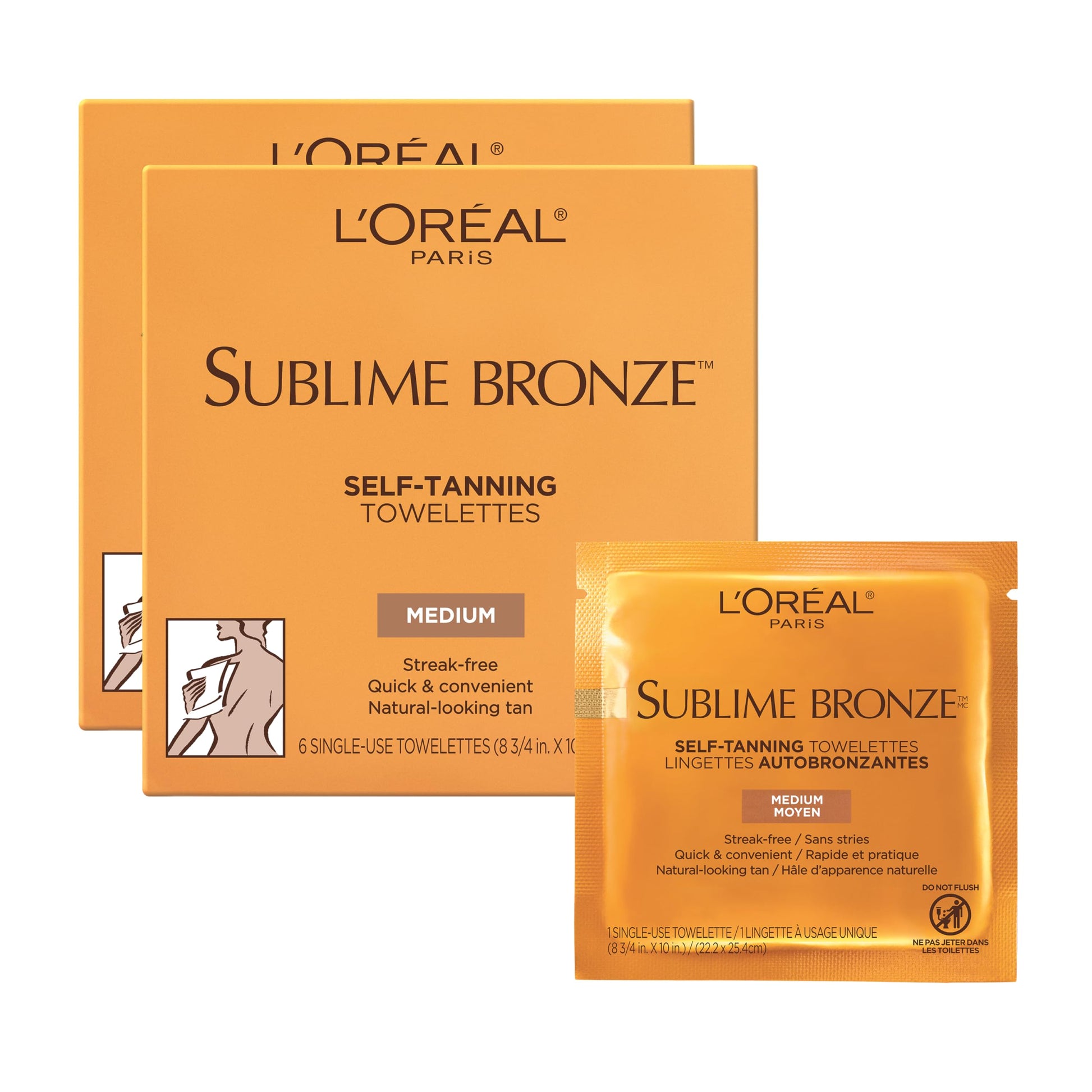 L'Oreal Paris Sublime Bronze Self Tanning Towelettes, Streak-Free, Natural Looking Tan, 6 ct L'Oreal Paris buy supplements canada