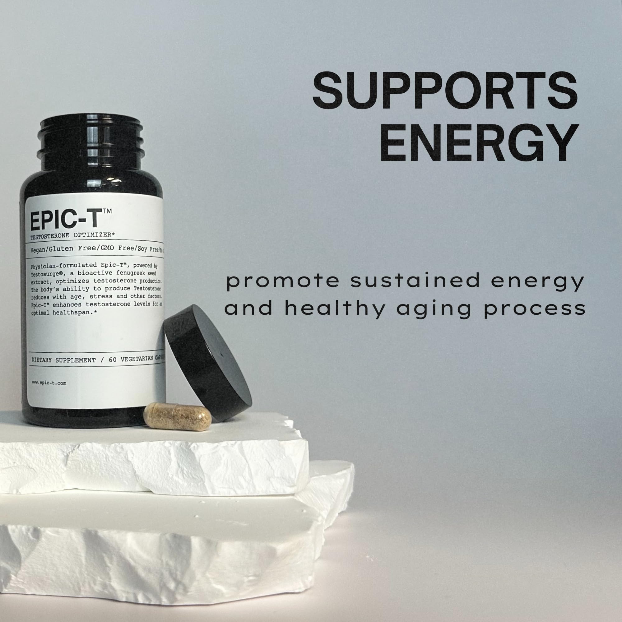 EPIC-T Testosterone Support Supplement for Men | Plant-Based Formula with Testosurge, B-Complex, B12, Zinc & Boron | Vegan, Non-GMO Daily Support EPIC buy supplements canada
