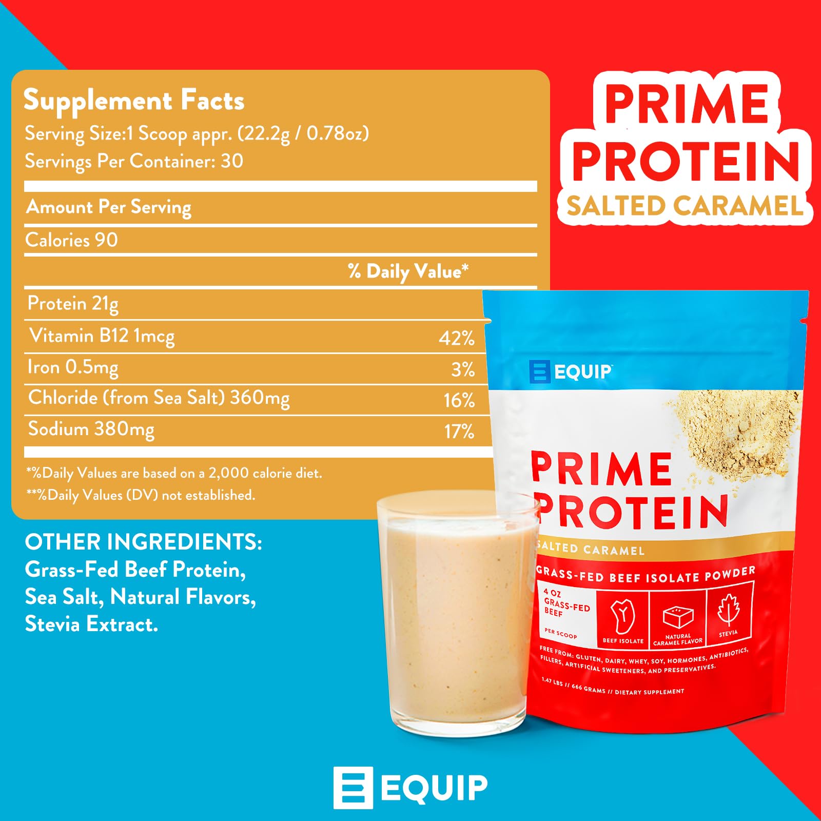 Equip Foods Prime Protein - Grass Fed Beef Protein Powder Isolate - Paleo and Keto Equip buy supplements canada