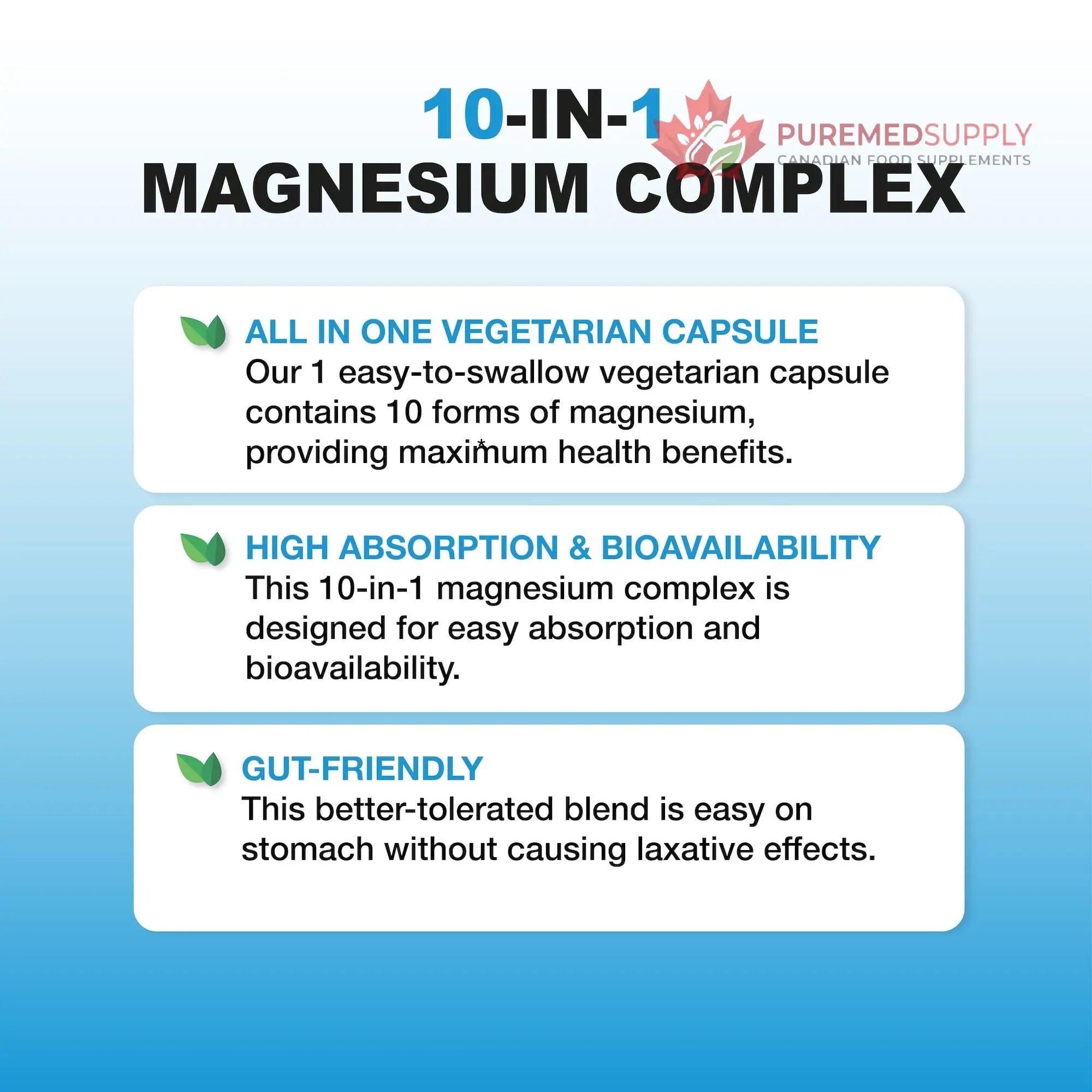 Puregen Labs 10 in 1 Magnesium Complex 500mg with B6-120 Veggie Capsules [High Absorption and Bioactivity] Non-GMO, NO Gluten and Dairy P Puregen Labs buy supplements canada