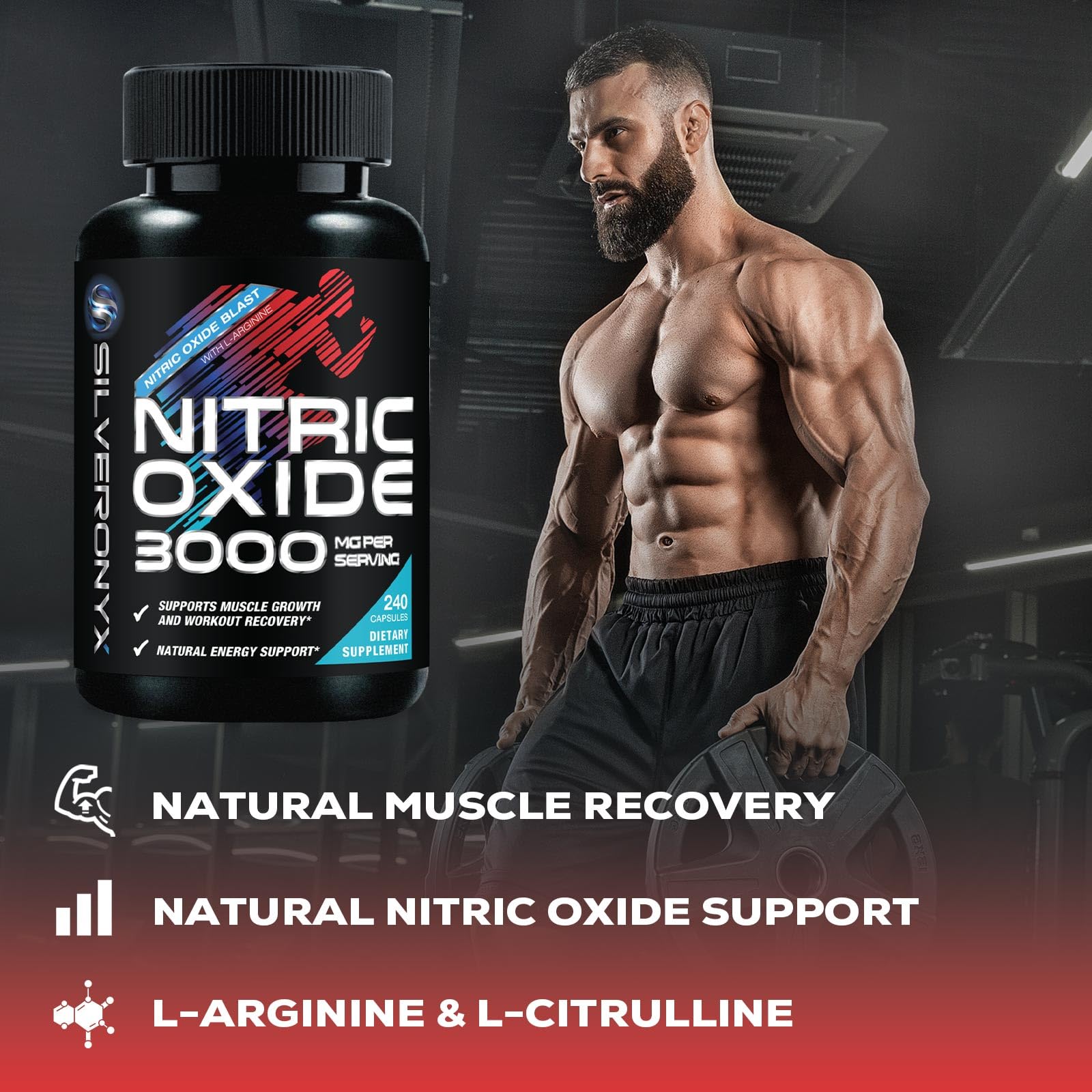 Extra Strength Nitric Oxide Booster - 3X Strength L-Arginine AKG & Citrulline Malate - Men & Women Premium Pre Workout Nitric Booster - Natural Energy & Muscle Support SILVERONYX buy supplements canada