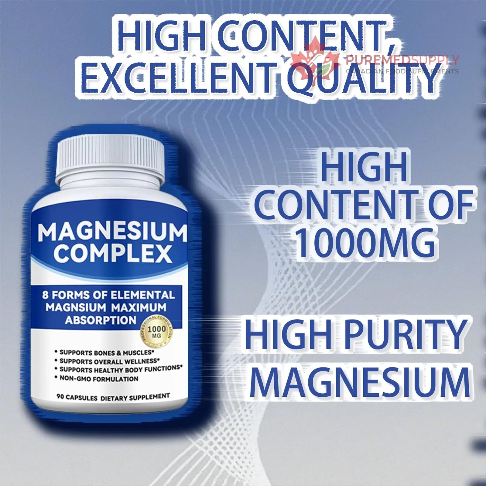 Magnesium Complex 1000mg with 8 Forms – Glycinate, Citrate, Malate, Taurate for Absorption – Supports Bone, Muscle, Energy & Recovery – Vegan, Non-GMO, 90 Capsules (1) alzclipp buy supplements canada