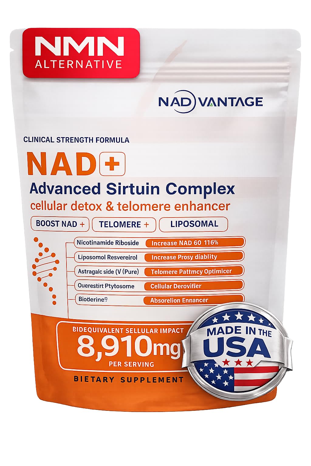 Eternaroot NAD+ 5D Matrix - High Potency NAD Precursor - 1000mg Nicotinamide Riboside (NR) + Liposomal Resveratrol - Clean Vegan Formula - Cellular Energy & Immune Support Eternaroot buy supplements canada