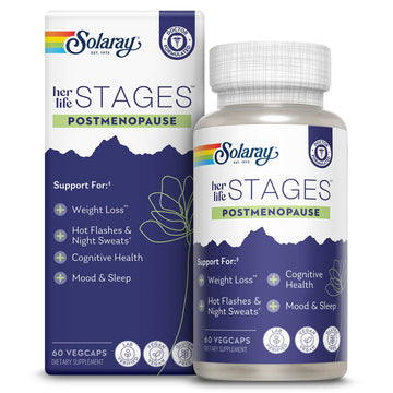 SOLARAY Postmenopause her Life Stages - Post Menopause Supplements for Women with Resveratrol - Vegan and Made Without Hormones - 60-Day Guarantee - Vegan, Lab Verified - 30 Servings, 60 VegCaps SOLARAY buy supplements canada