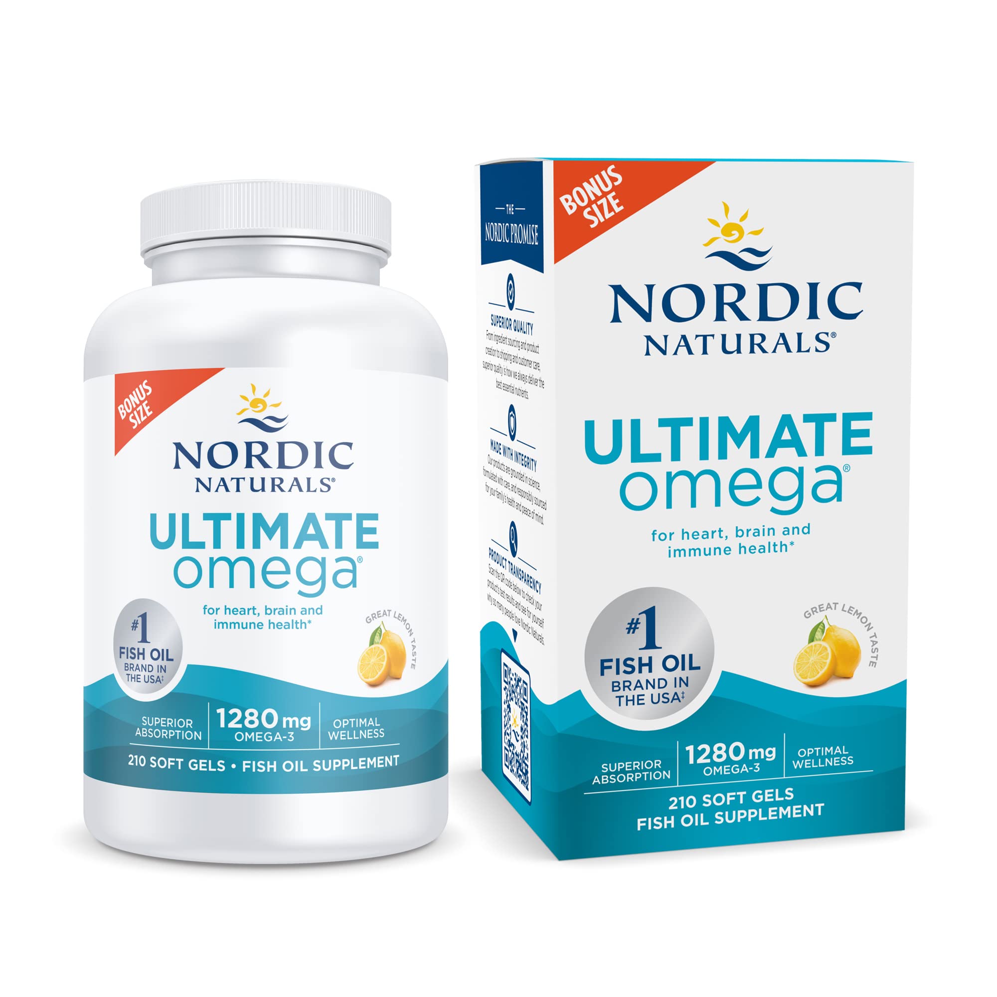 Nordic Naturals Ultimate Omega, Lemon Flavor - 210 Soft Gels - 1280 mg Omega-3 - High Nordic Naturals buy supplements canada