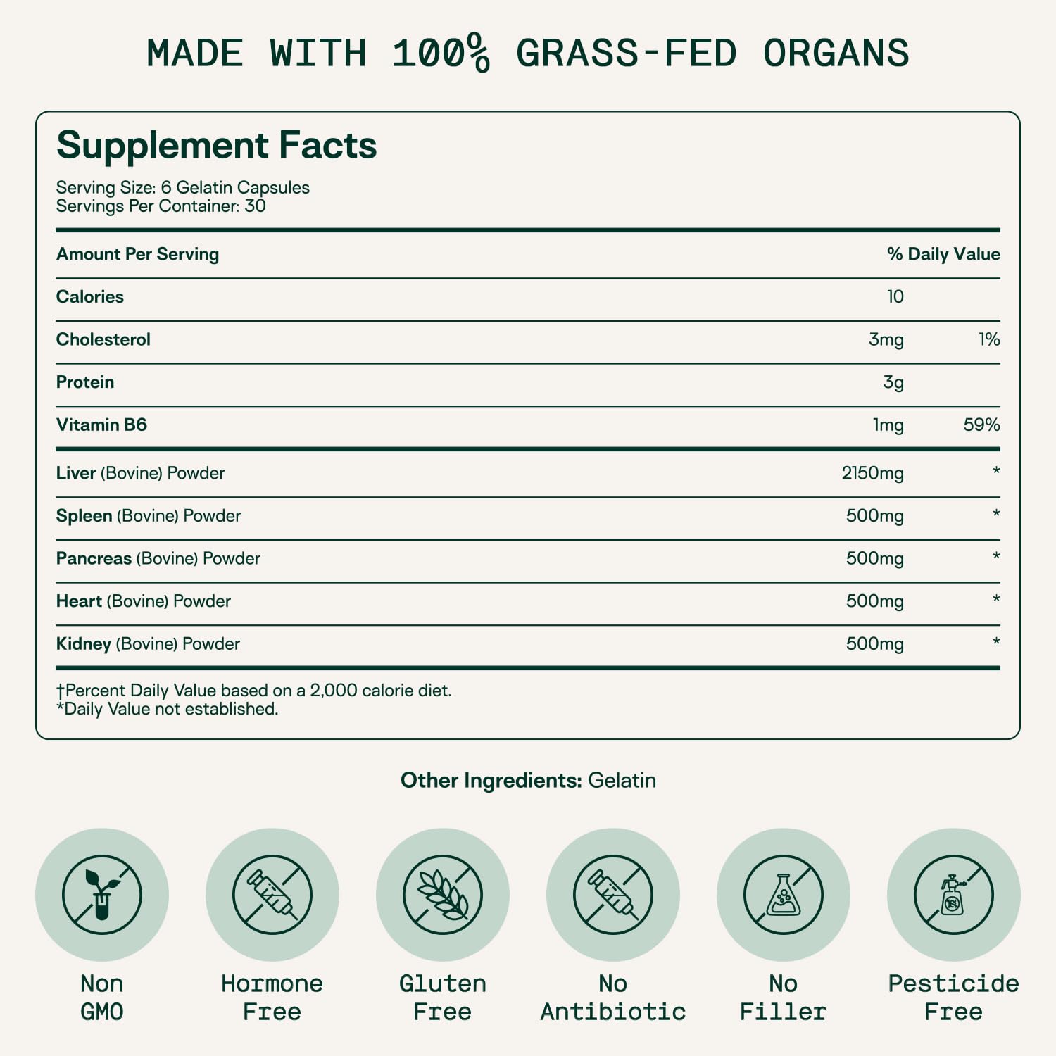 Adapt Naturals Organ Supplement, Bioavailable Grass Fed Beef Liver Capsules, Blend of Liver, Heart, Kidney, Pancreas & Spleen, Support Liver Cleanse Detox & Repair | Source of CoQ10-30 Days Supply ADAPT NATURALS BY CHRIS KRESSER buy supplements canada