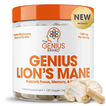 Genius Lions Mane Supplement Capsules - Organic Nootropic Supplement, 1200mg per The Genius Brand buy supplements canada