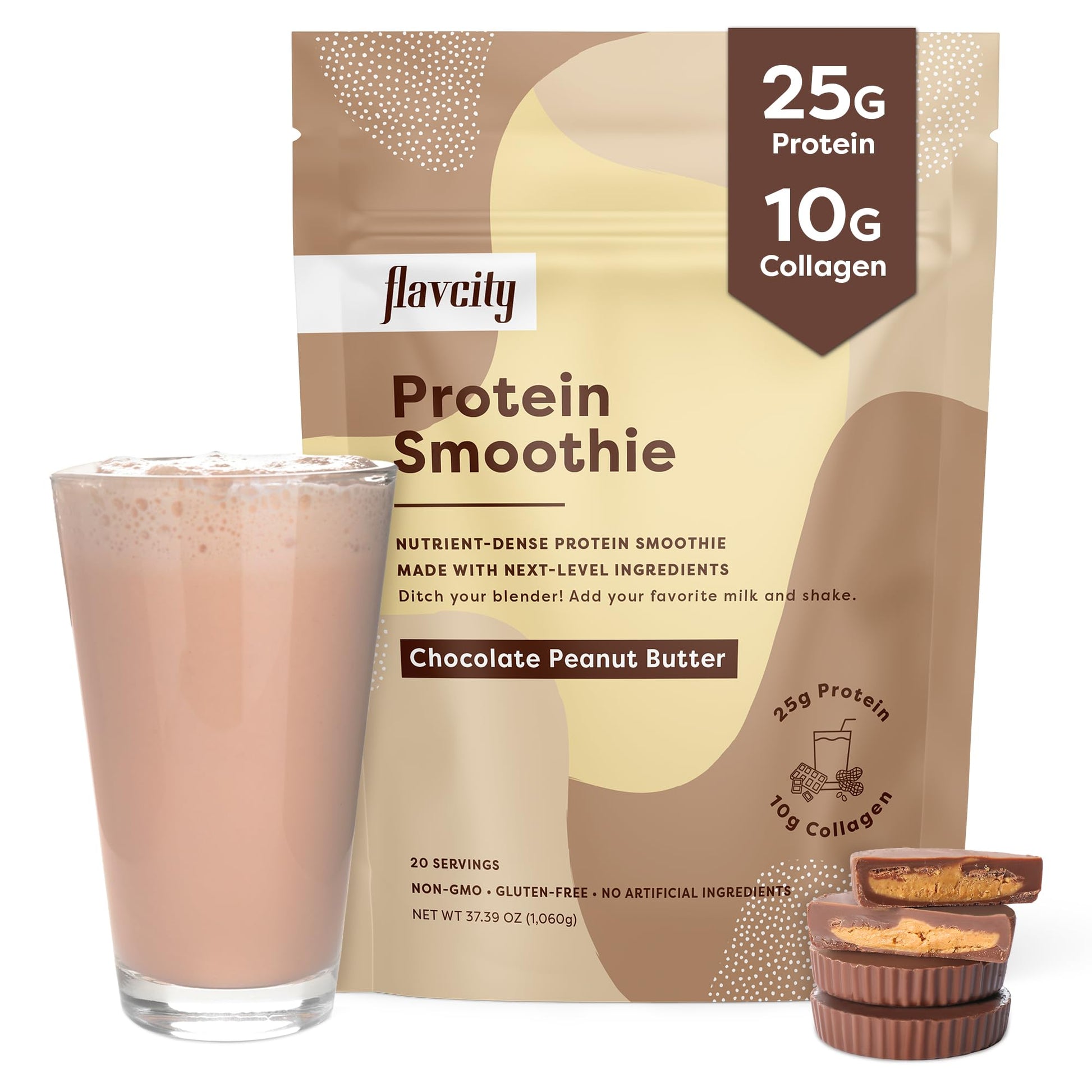 FlavCity Protein Powder Smoothie, Chocolate Peanut Butter - 100% Grass-Fed Whey Pro FlavCity buy supplements canada