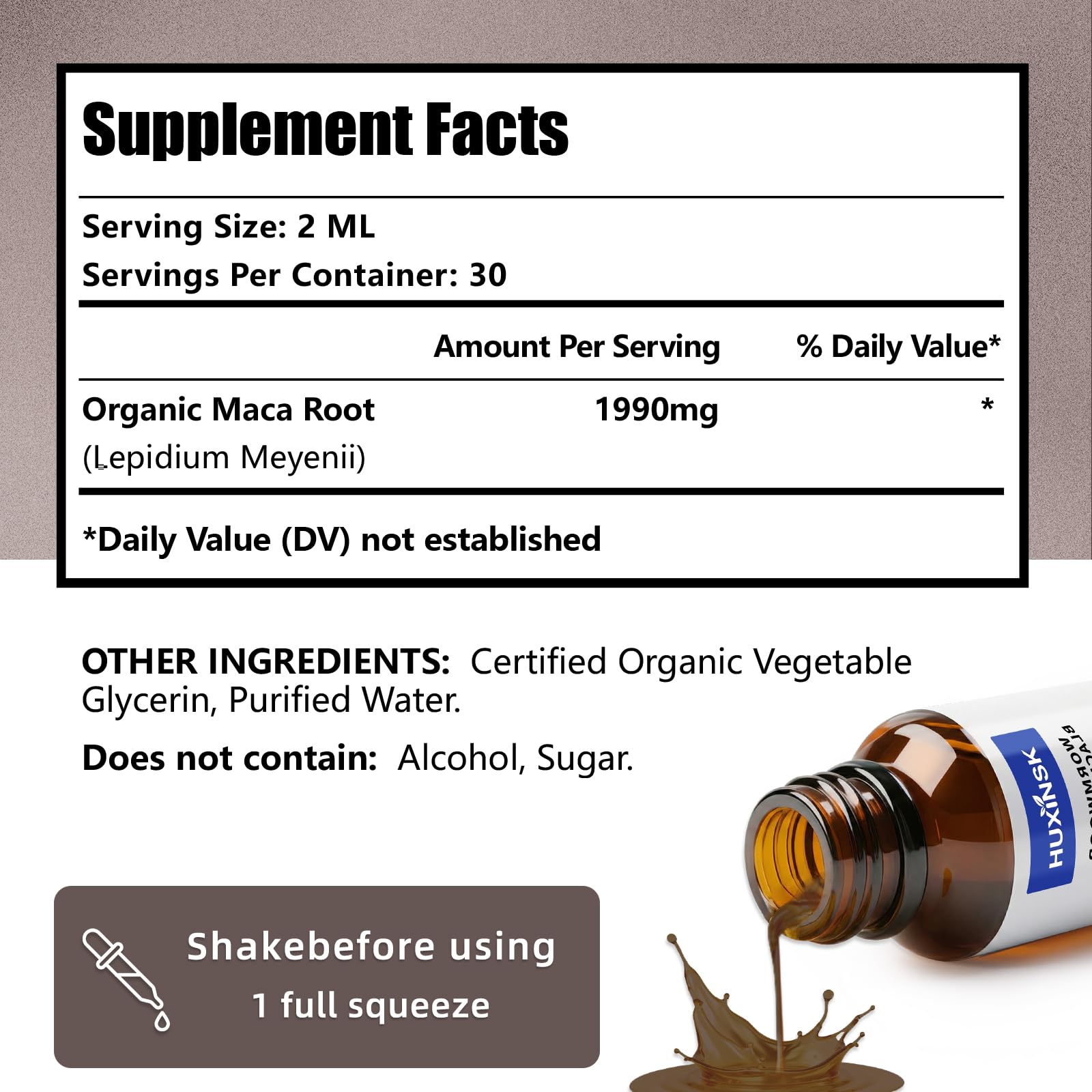 Maca Root Liquid Drops Extract | Peruvian Black & Red Blend | Natural Energy & Hormone Balance | Alcohol-Free, 60ml Vegan Tincture HUXINSK buy supplements canada
