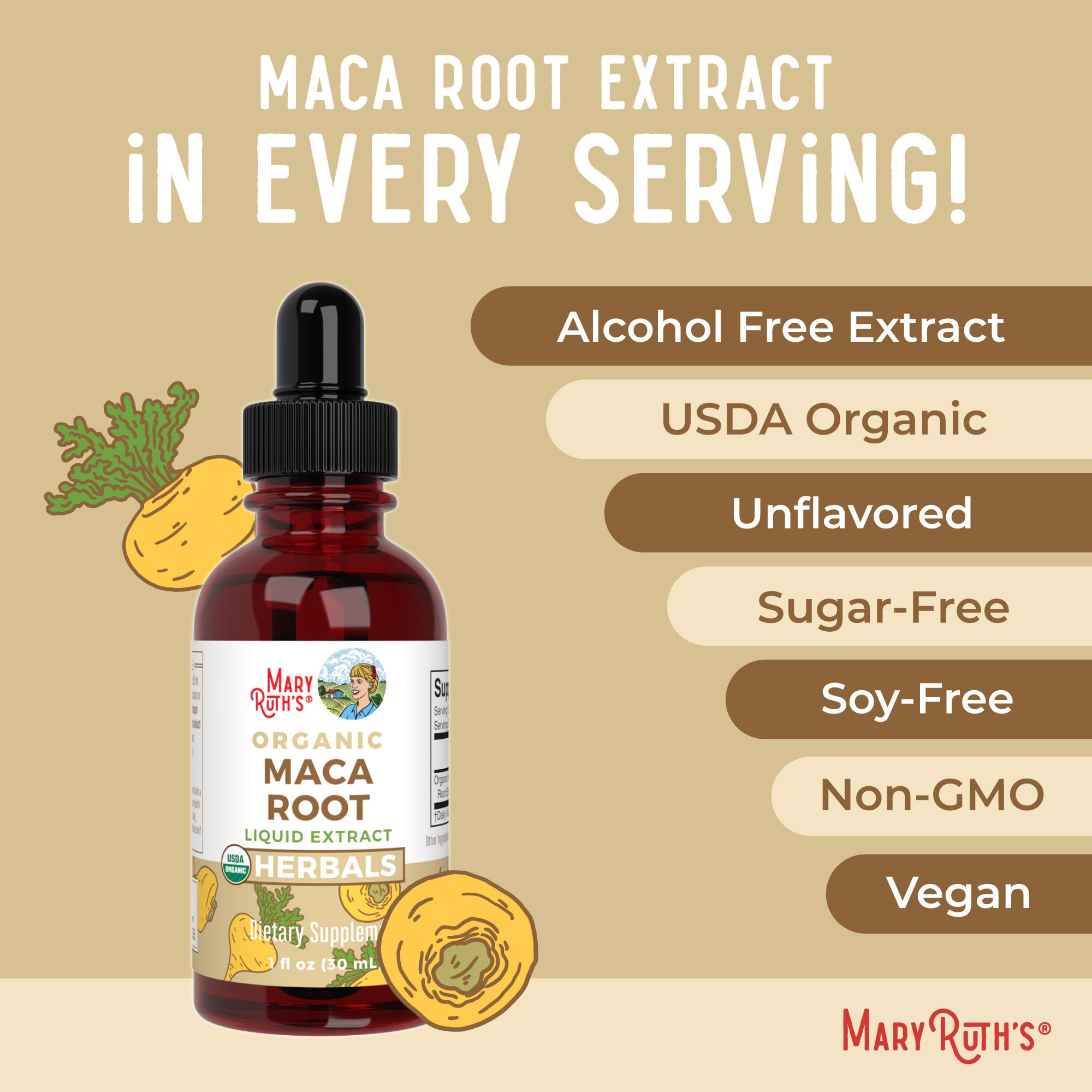 MaryRuth’s USDA Organic Maca Root Liquid Drops | Vegan | Non-GMO | Gluten Free | Alcohol Free | 1 Fl Oz MARYRUTH'S buy supplements canada