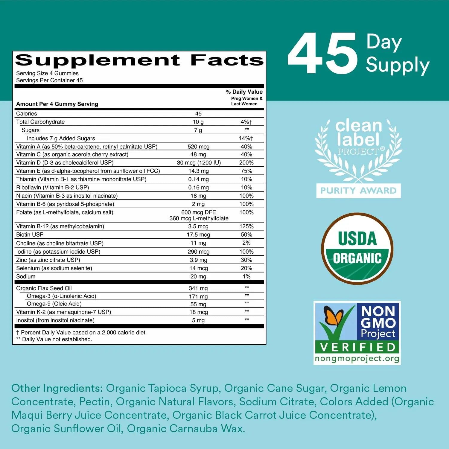 SmartyPants Organic Prenatal Vitamins for Women, Multivitamin Gummies: Biotin, Methylfolate, Omega 3 (ALA), Vitamin D3, C, Vitamin B12, B6, A, K2 & Zinc SmartyPants buy supplements canada