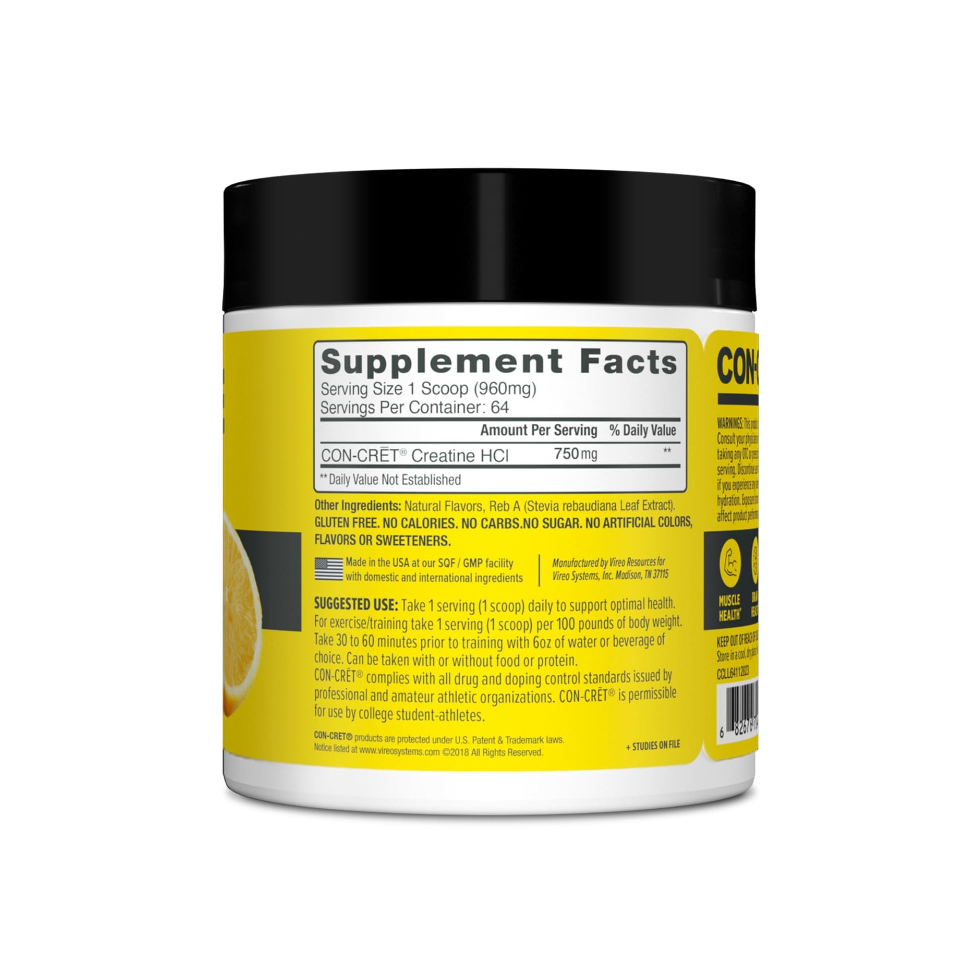 CON-CRET Creatine HCl Powder | Muscle, Cognitive, Cellular Energy Support | No Bloating or Cramps | USA Made & NSF Certified CON-CRET buy supplements canada