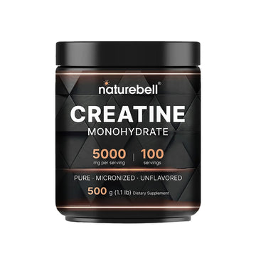 NatureBell Creatine Monohydrate Powder - 500g - Micronized Powder - Delivers 5,000mg Creatine Per Serving - Pre-Workout or Post-Workout Support* NatureBell buy supplements canada