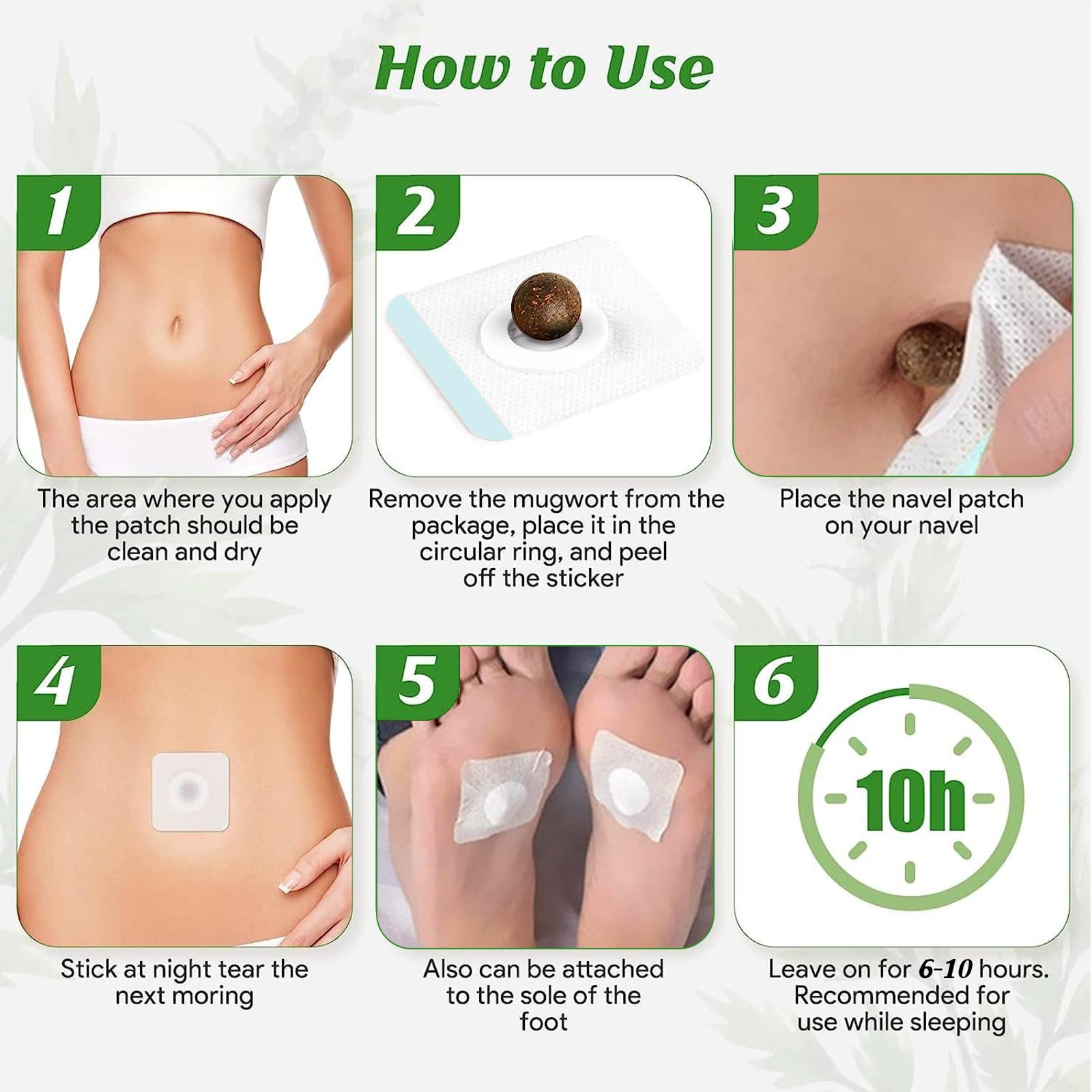 Mugwort Belly Patch,30Pcs Natural Wormwood Essence Pills and 30Pcs Belly Sticker, Moxa Hot BENJEN buy supplements canada