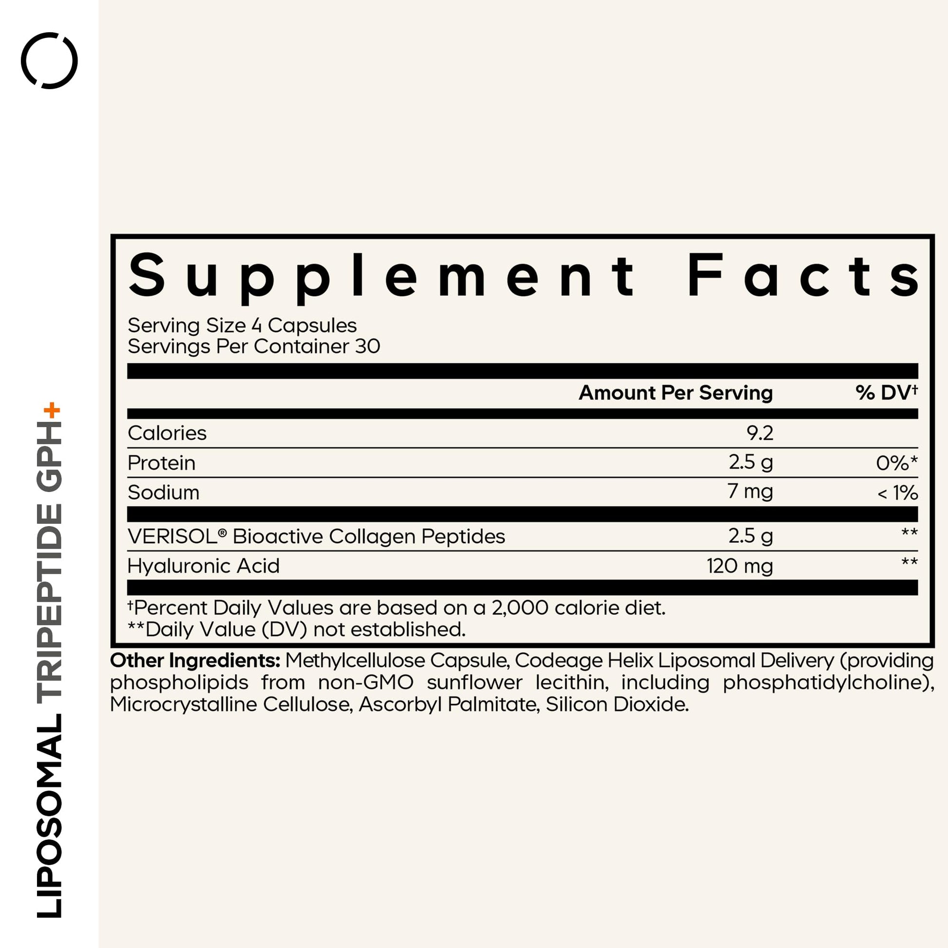 Codeage Liposomal Tripeptide GPH+ Supplement - Verisol Bioactive Beauty Collagen Peptides - Hyaluronic Acid - Skin Structure Support - GPH Tripeptide - Glycine–Proline–Hydroxyproline - 120 Capsules Codeage buy supplements canada