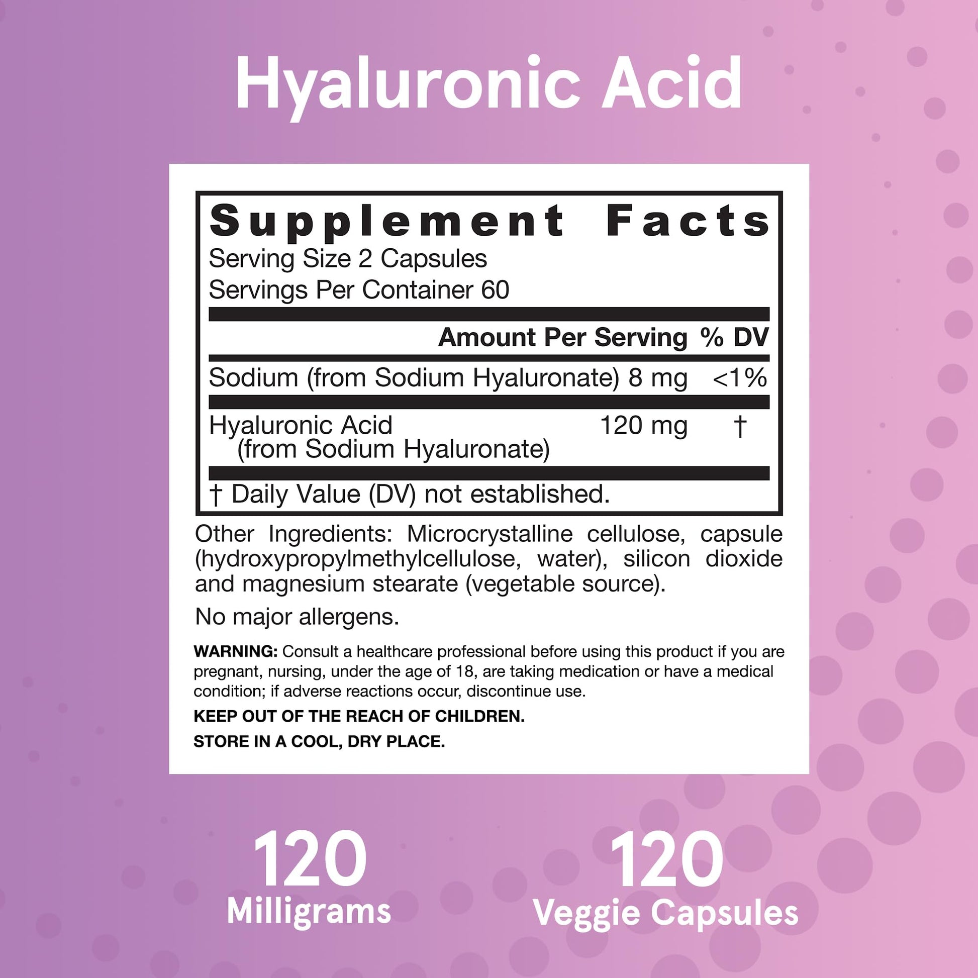 Jarrow Formulas® Hyaluronic Acid 120 mg, Dietary Supplement, Skin Health Support, 120 Veggie Capsules, Up to 60 Day Supply Jarrow Formulas buy supplements canada