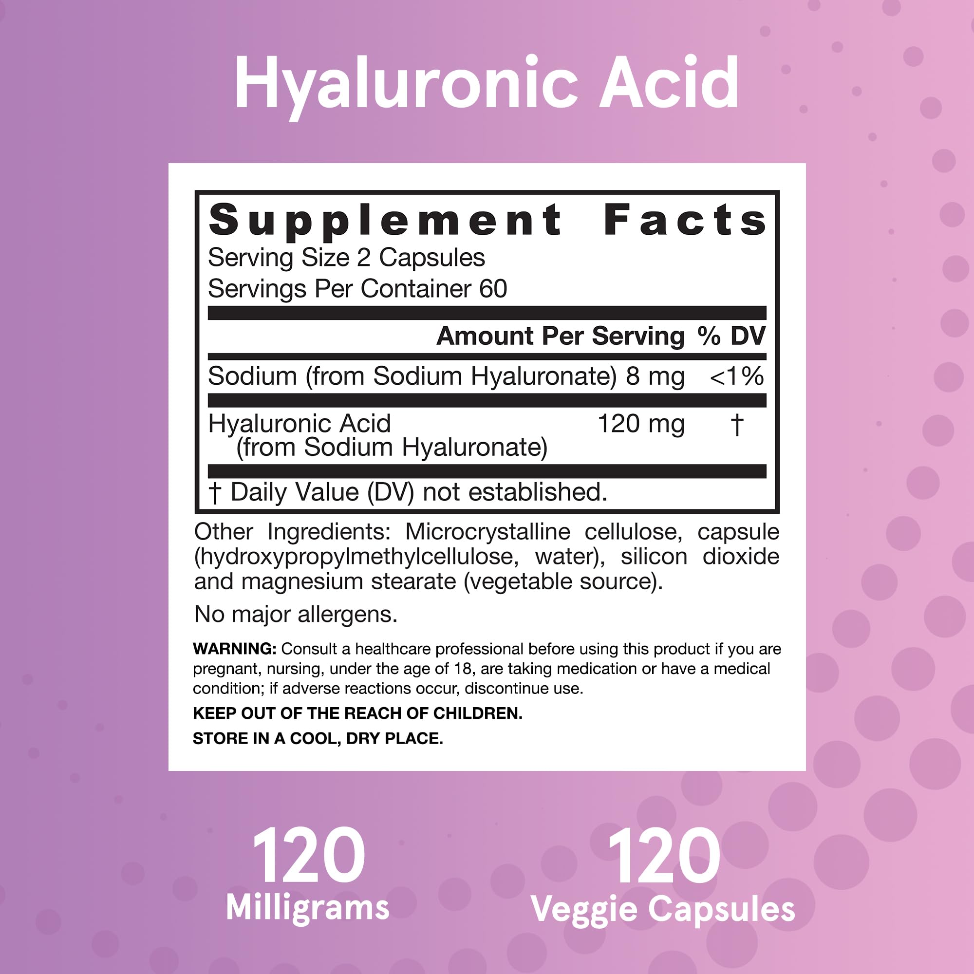 Jarrow Formulas® Hyaluronic Acid 120 mg, Dietary Supplement, Skin Health Support, 120 Veggie Capsules, Up to 60 Day Supply Jarrow Formulas buy supplements canada