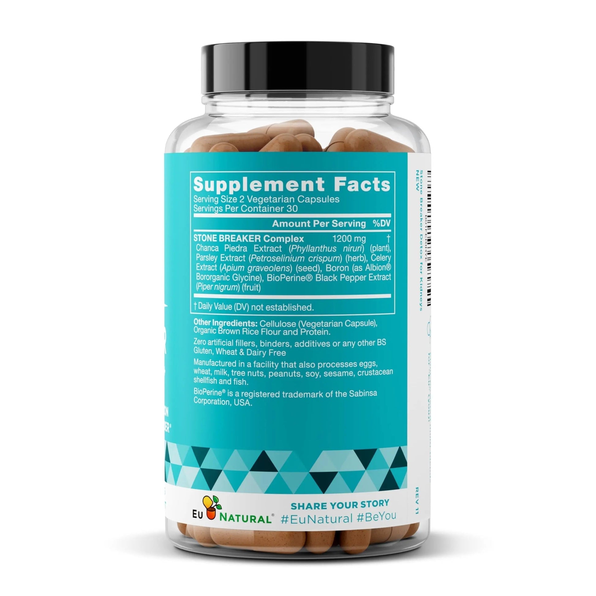 Chanca Piedra Stone Breaker - The Original Stone Breaking Formula with Celery Seed & Parsley - Supports Kidney, Gallbladder & Urinary Tract Cleansing to Help Flush Impurities - 60 Vegetarian Capsules Eu Natural buy supplements canada