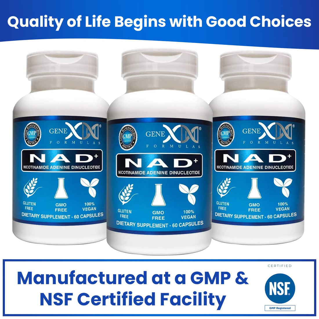 Genex Formulas NAD+ 250mg Serving 60 Capsules Nicotinamide Adenine Dinucleotide (Actual NAD+ Not a Precursor) (1) Genex Formulas buy supplements canada