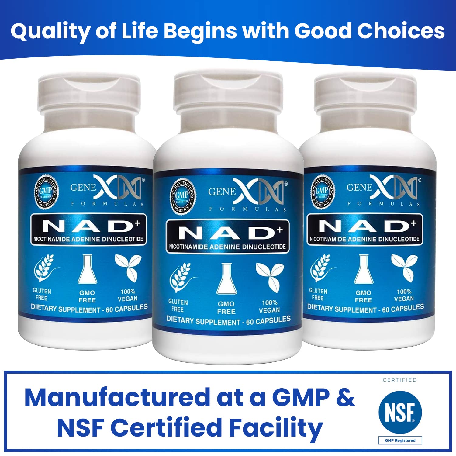 Genex Formulas NAD+ 250mg Serving 60 Capsules Nicotinamide Adenine Dinucleotide (Actual NAD+ Not a Precursor) (1) Genex Formulas buy supplements canada