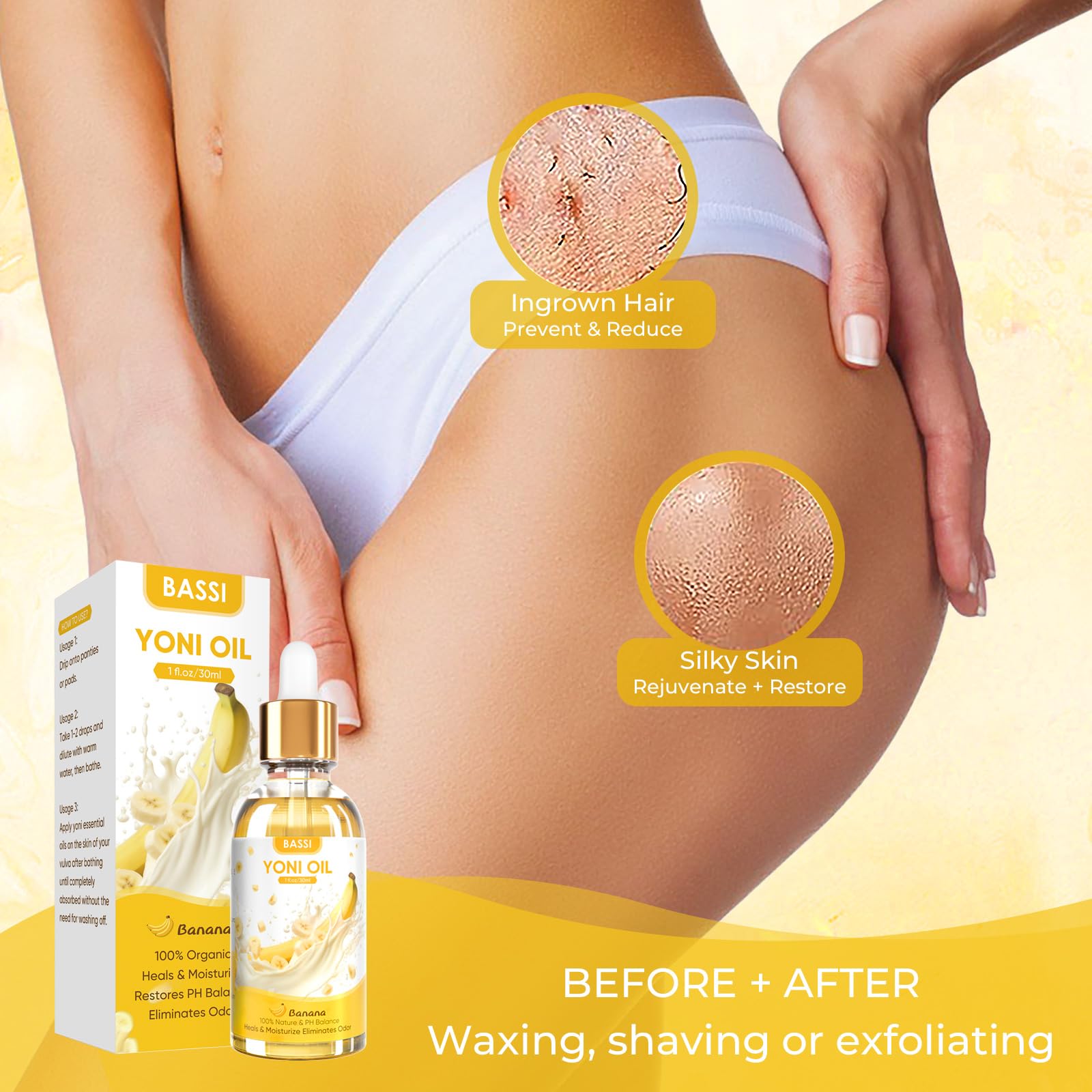 2PCS Yoni Oil Organic Feminine Oil Vaginal Moisturizer - Ph Balance for Women - Feminine Deodorant BASSI buy supplements canada