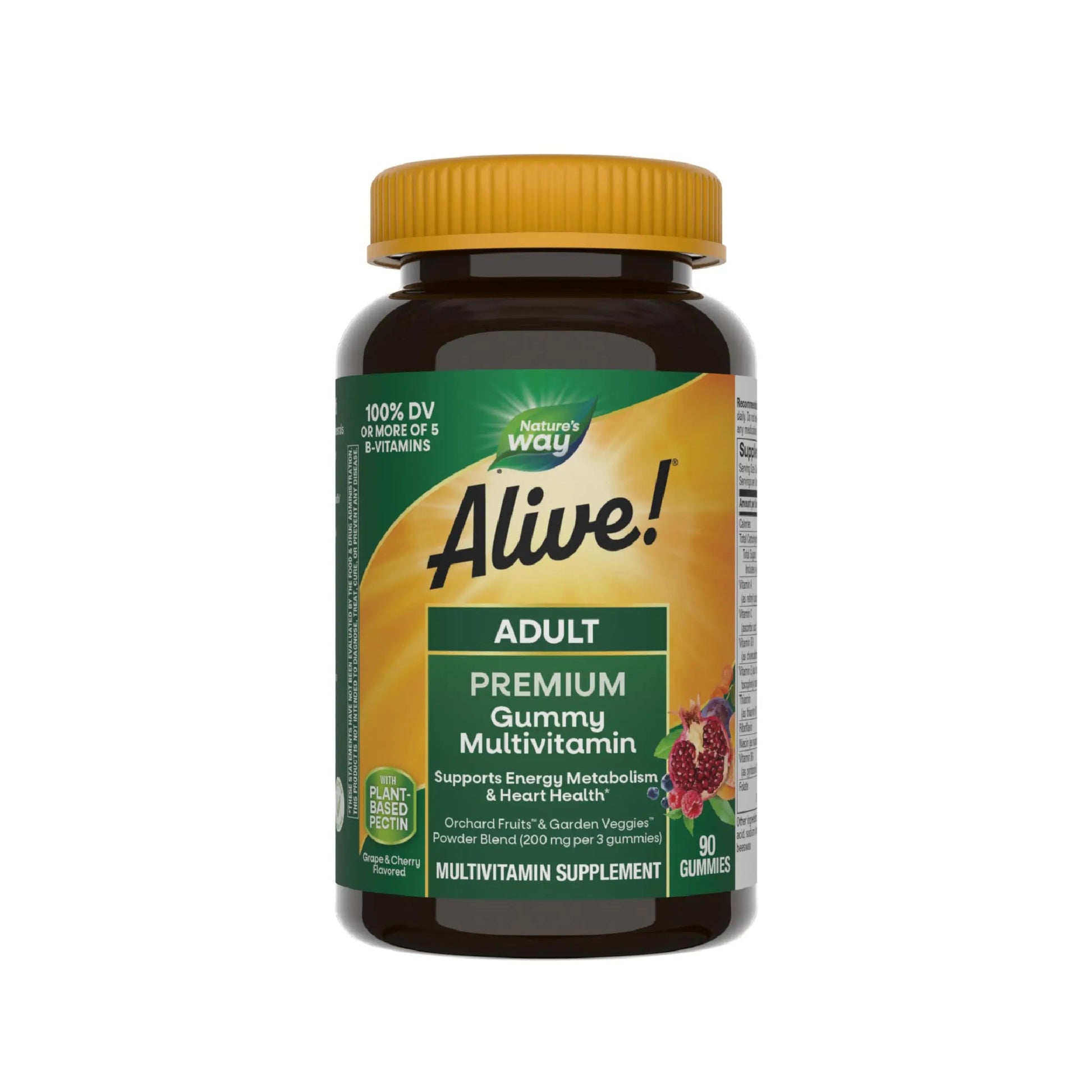 Nature's Way Alive! Adult Premium Multivitamin Gummy, Full B-Vitamin Complex, Supports Energy Metabolism & Heart Health*, 90 Gummies Nature's Way buy supplements canada