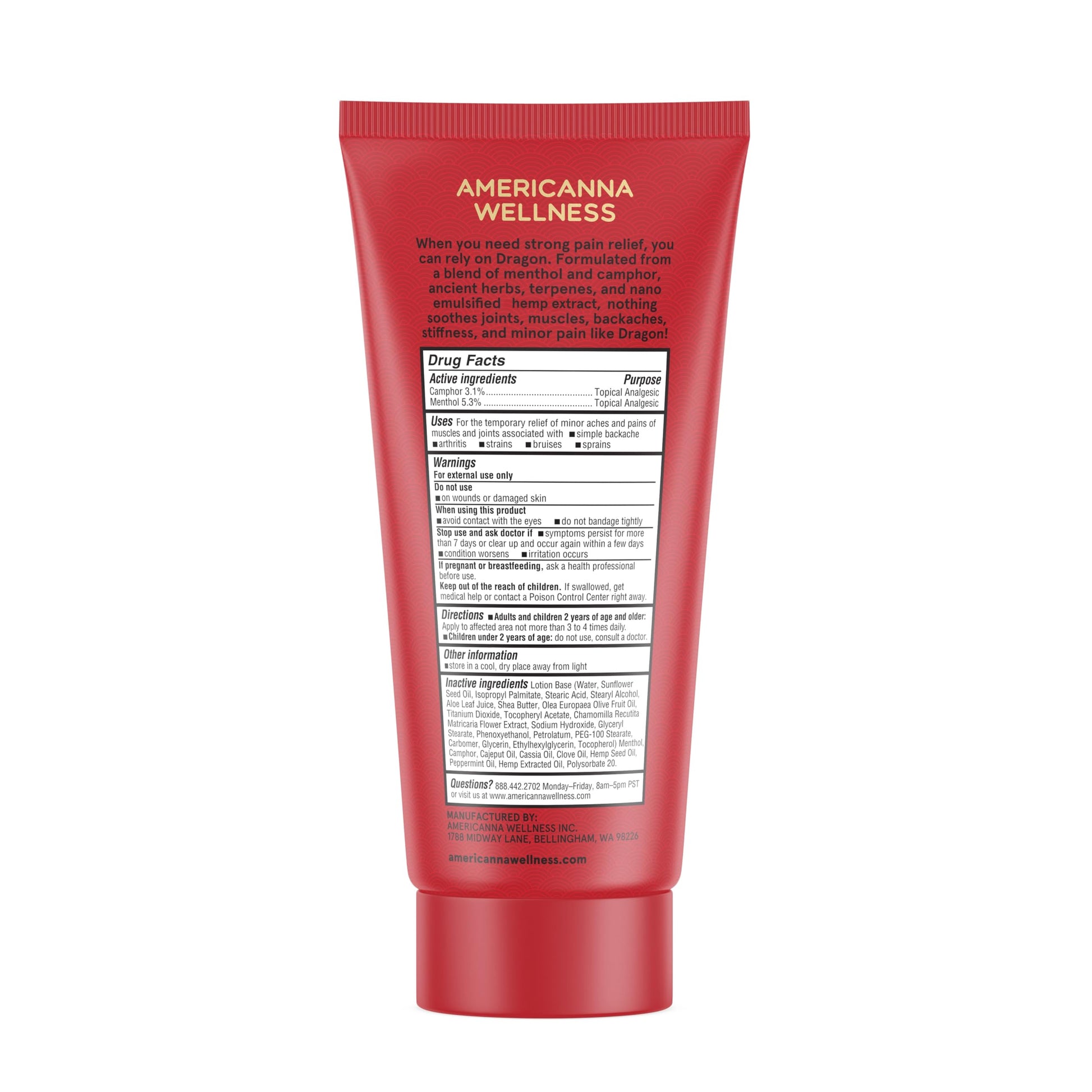 Americanna Wellness Dragon Lotion 3.4oz Regular Red Americanna Wellness buy supplements canada